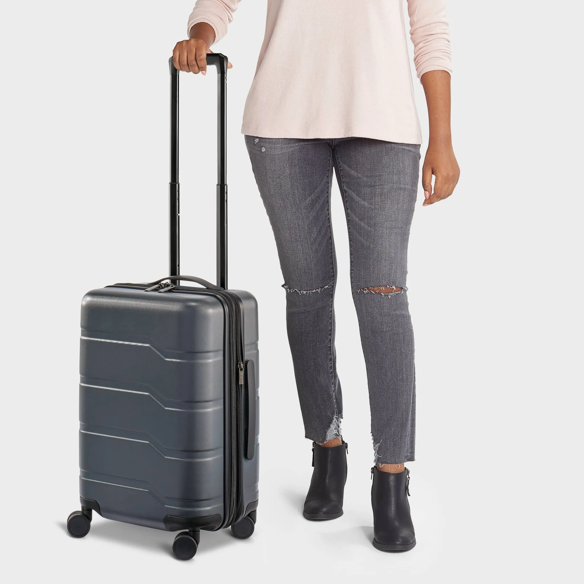 Hardside Carry-On Suitcase - Gray - Image 2