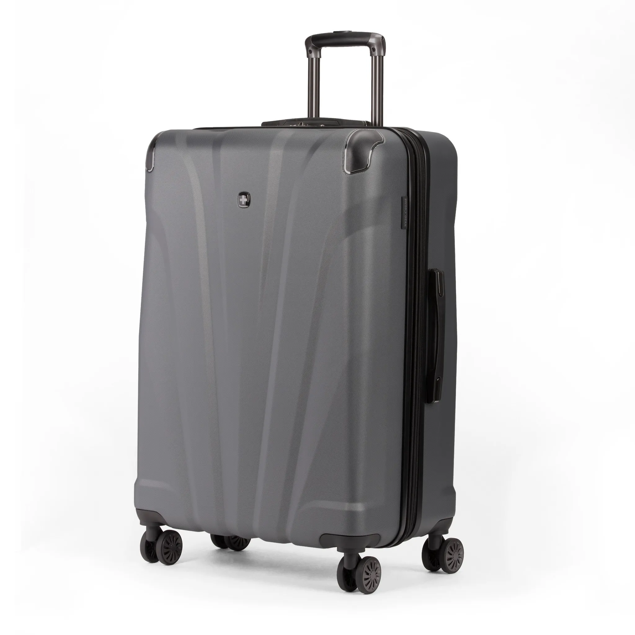 Hardside Large Checked Suitcase - Dark Gray