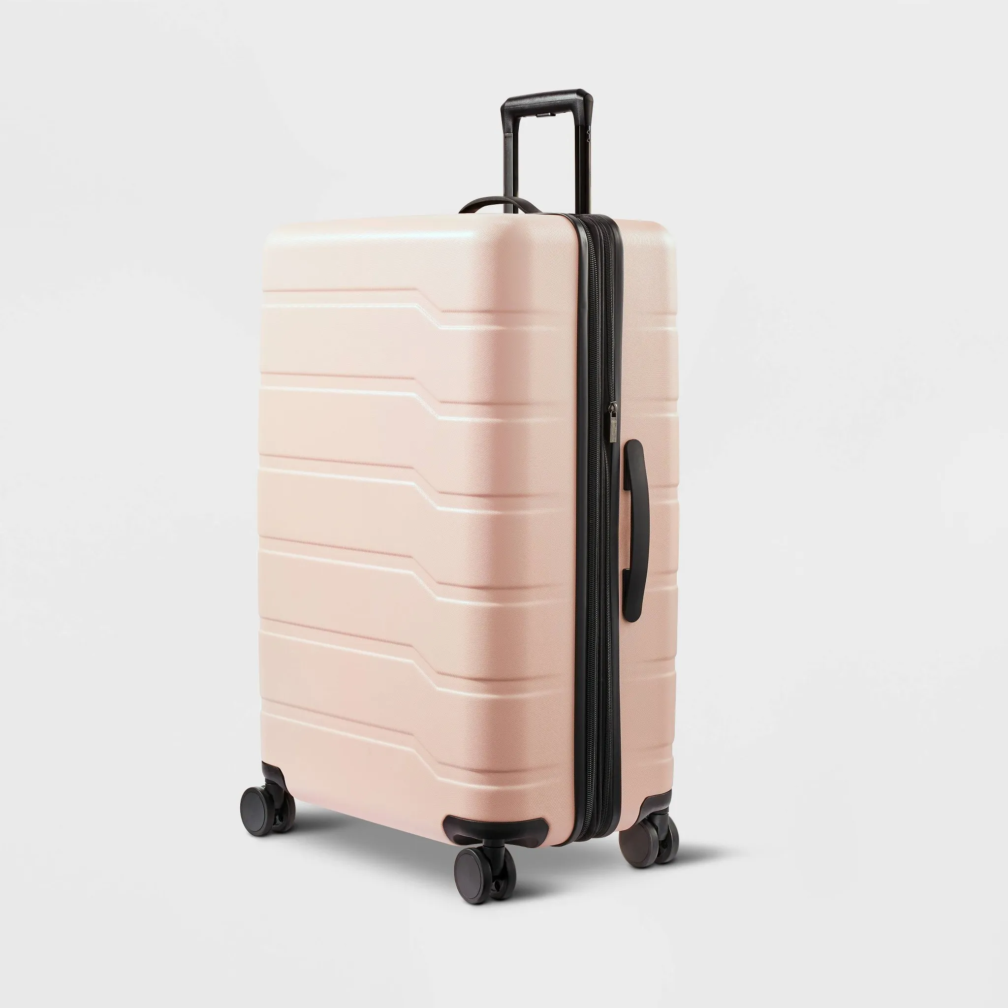 Hardside Large Checked Suitcase - Pink