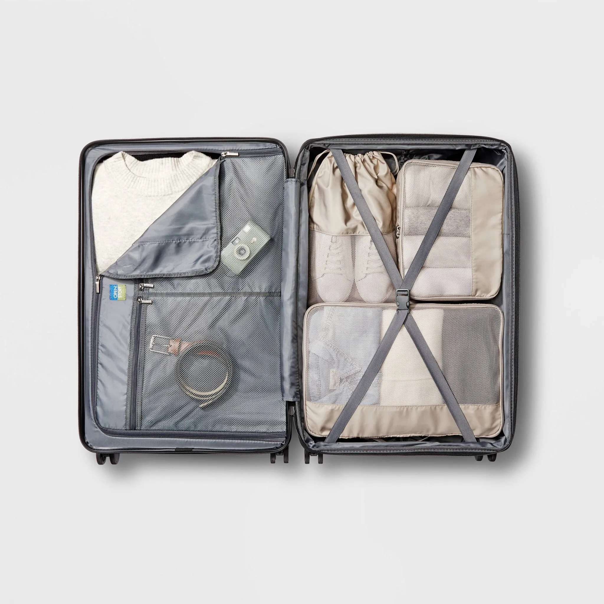Hardside Large Checked Suitcase - Pink - Image 4