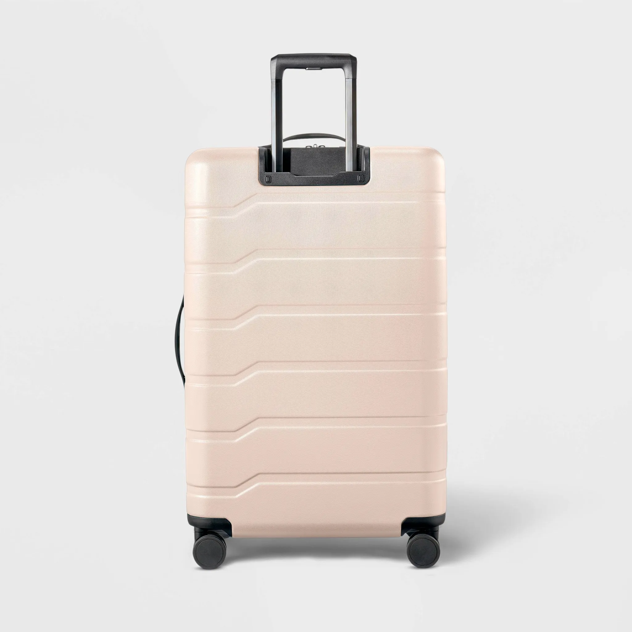 Hardside Large Checked Suitcase - Pink - Image 5