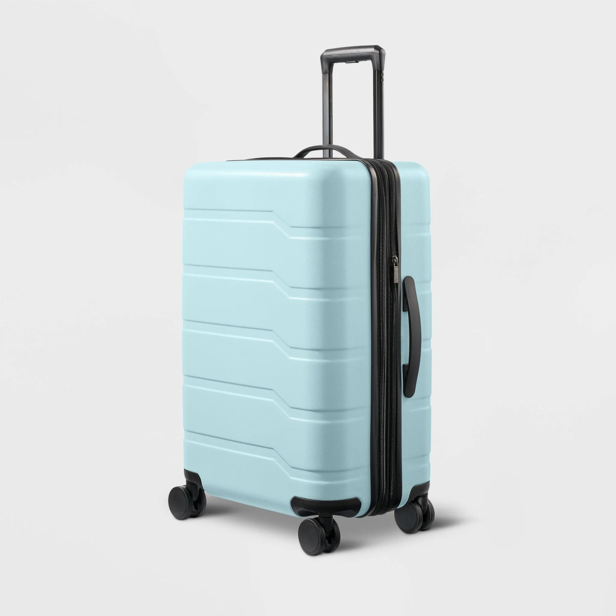 Hardside Medium Checked Suitcase - Muddy Aqua