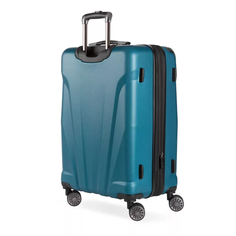 Hardside Medium Checked Suitcase - Teal - Image 4