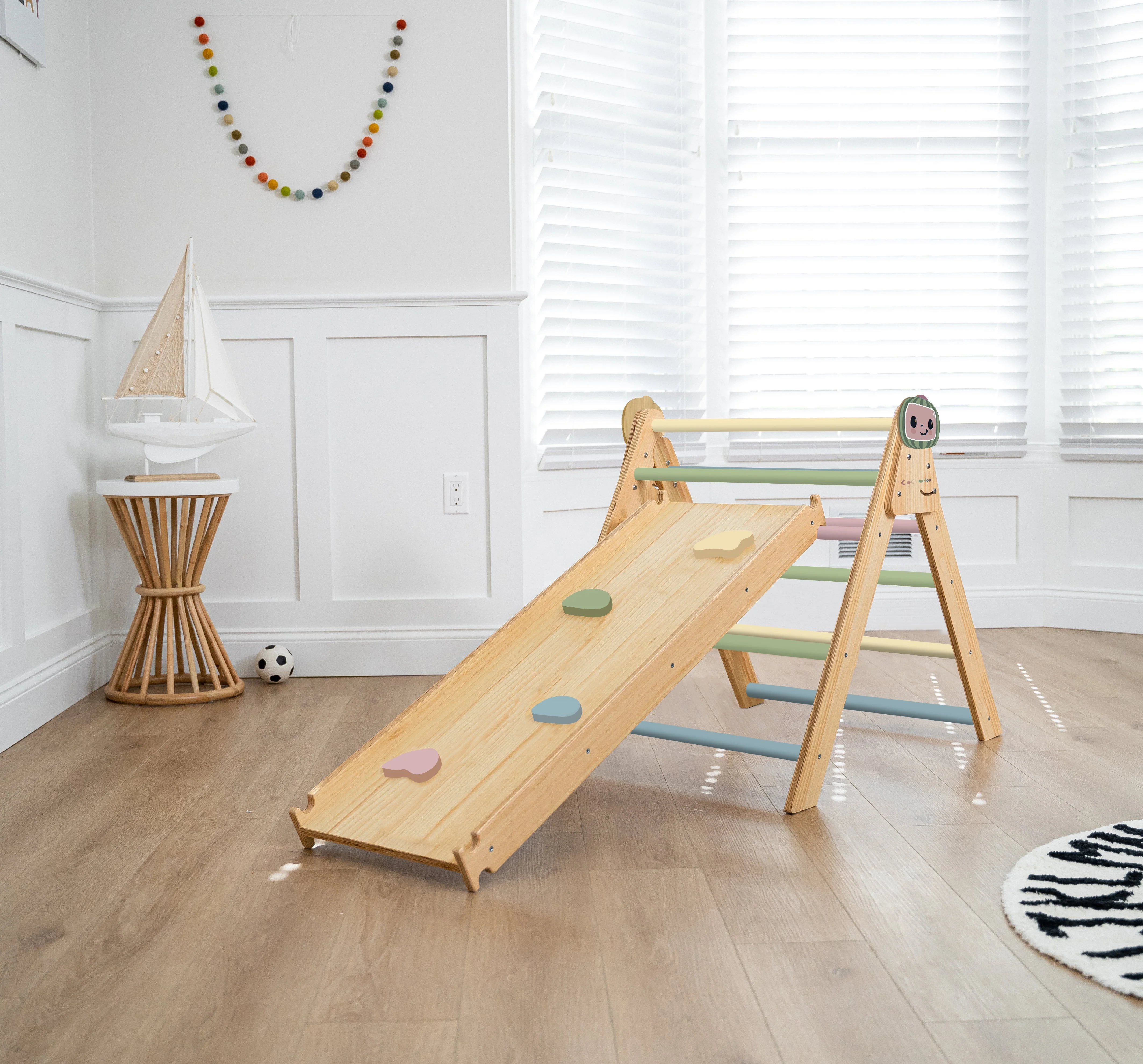 Hazel Cocomelon | Pikler Traingle, Slide & Rocker Set - Image 3