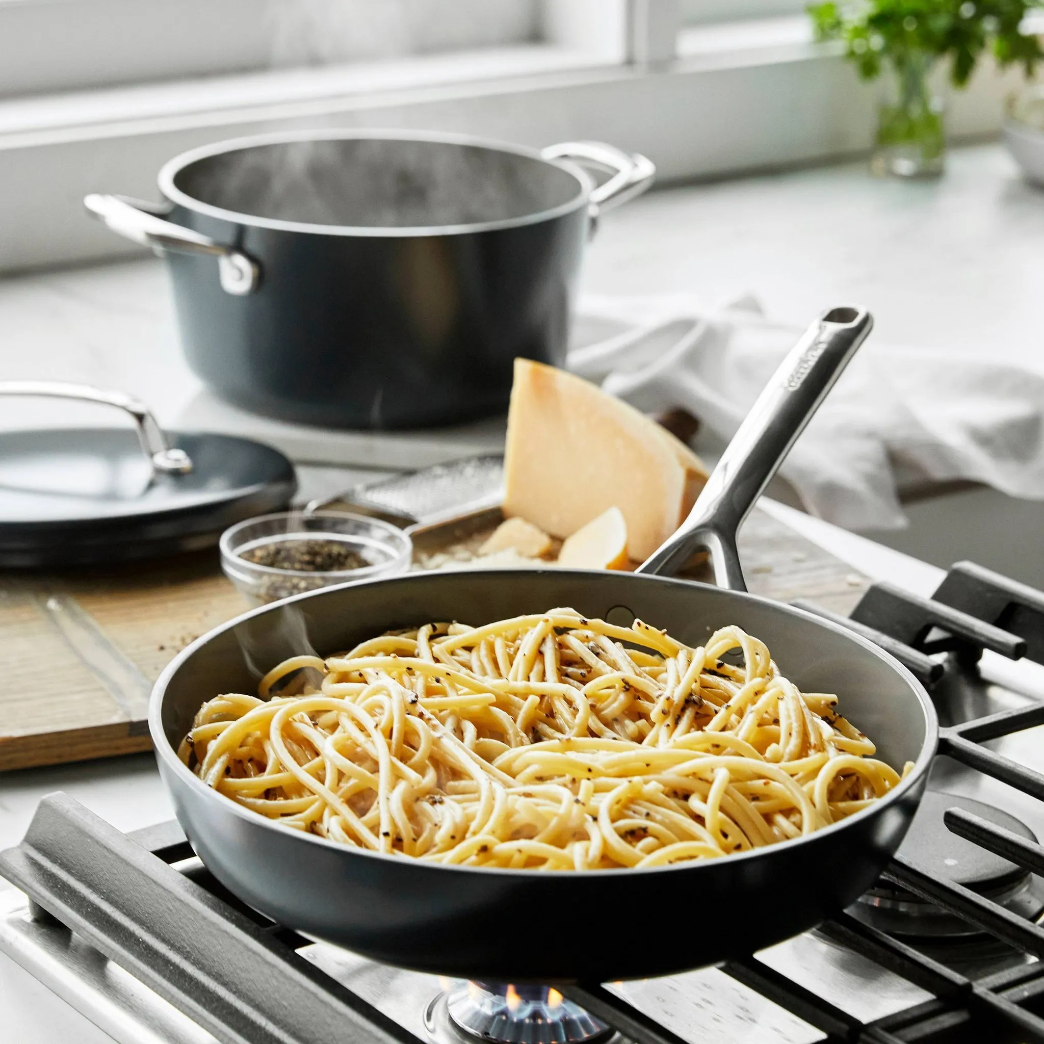 Healthy Ceramic Nonstick 14pc Cookware Set - Slate Gray - Image 5