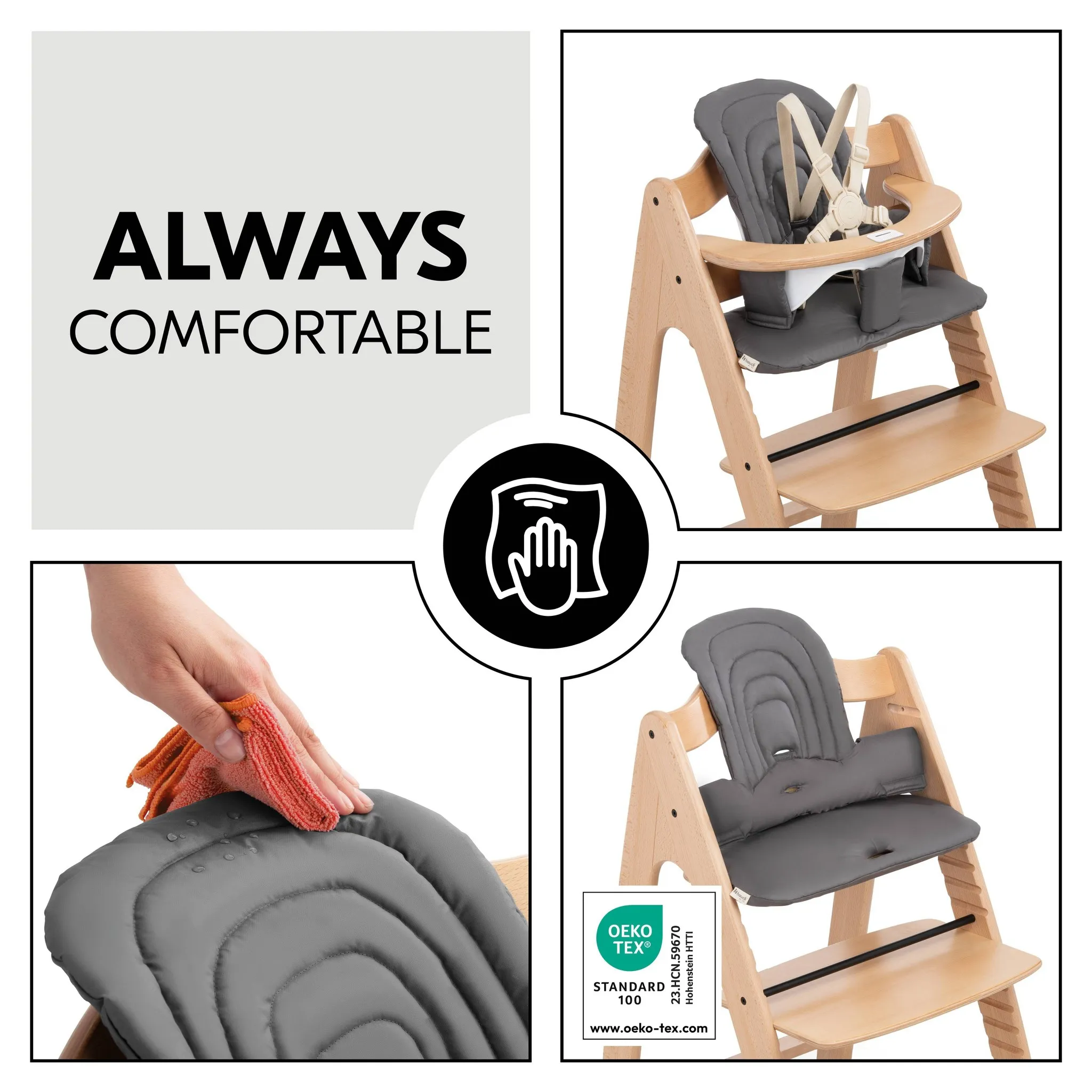 High Chair with Cushion - Beech - Image 2