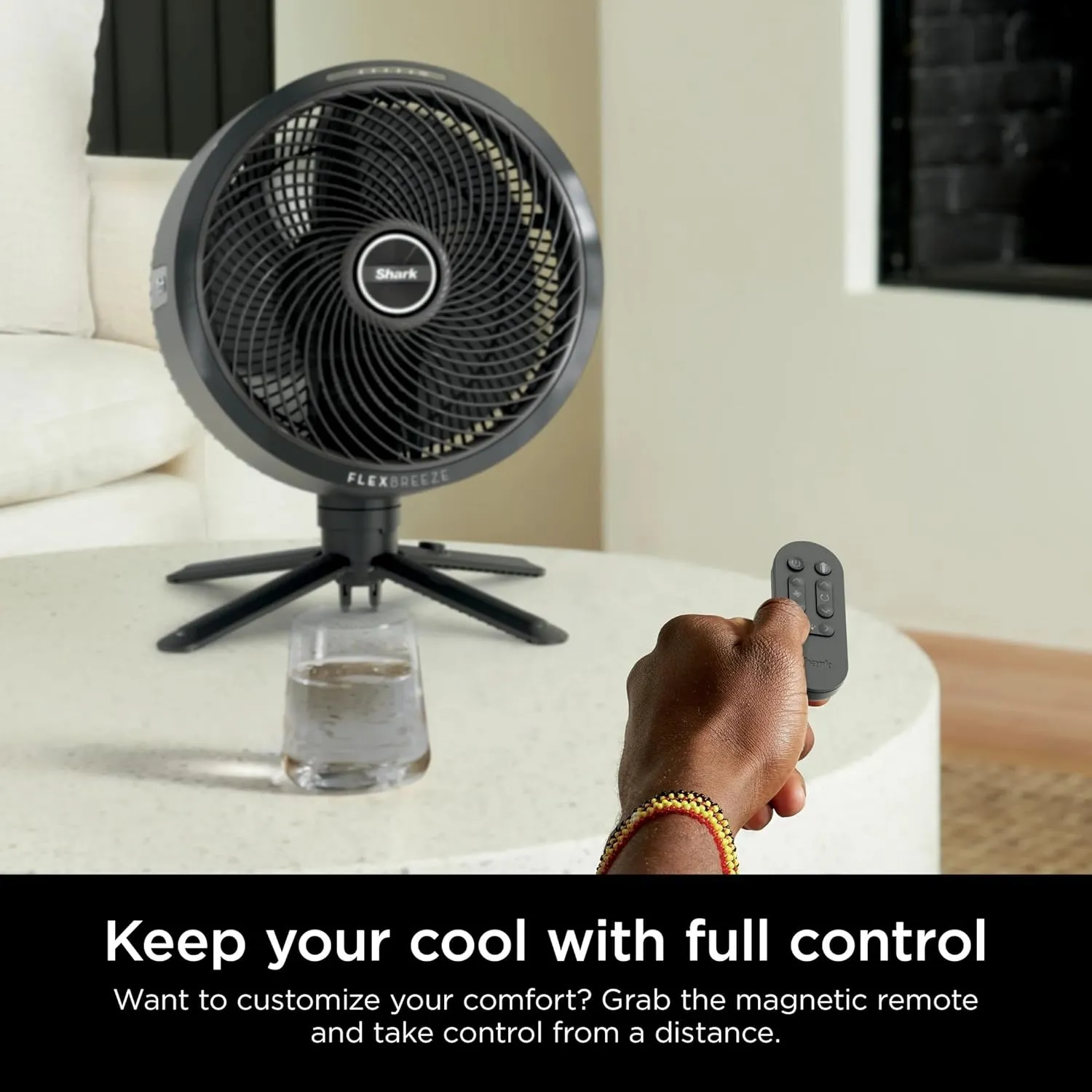 FlexBreeze Pedestal & Tabletop Fan- Black Fan w/ Pedestal Base Black - Image 3