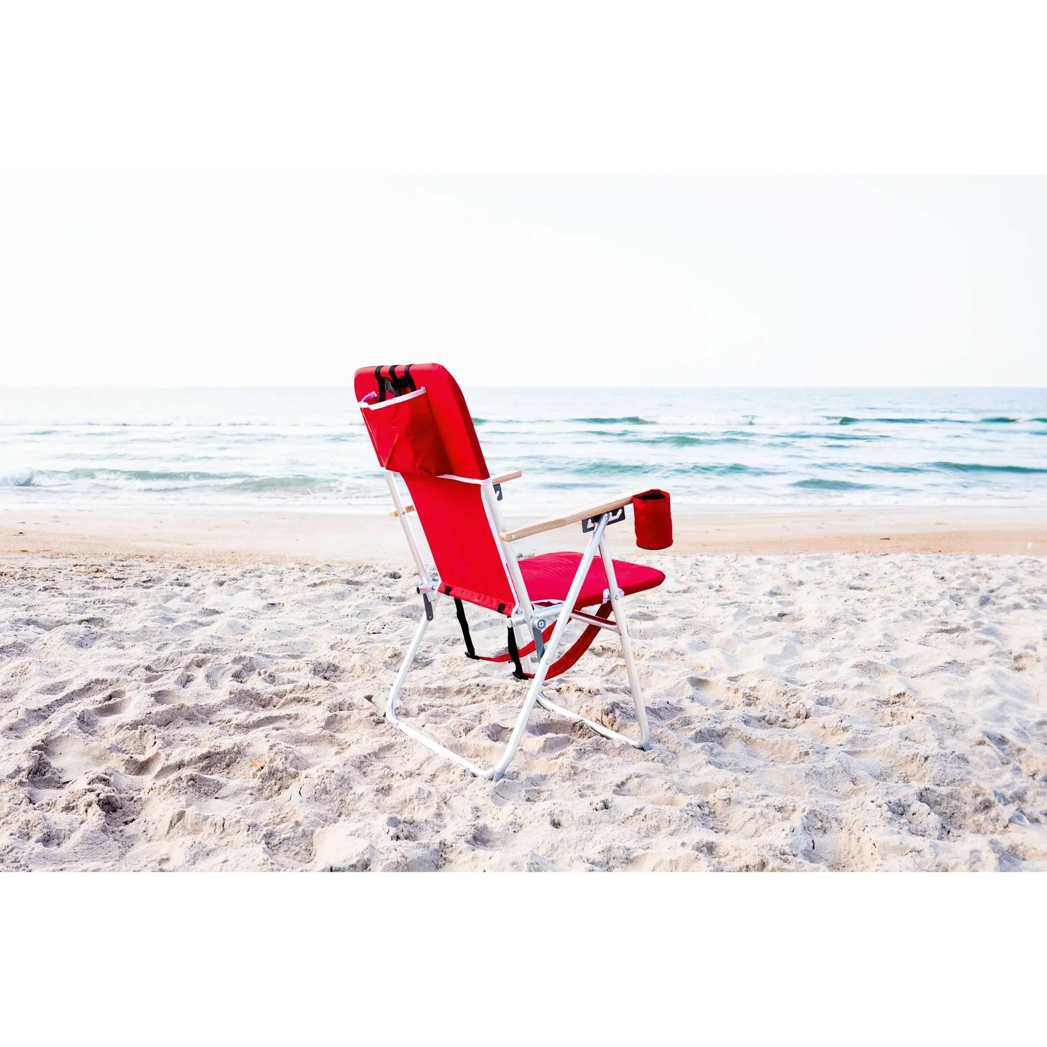 High Weight Outdoor Portable Beach Chair - Red - Image 3