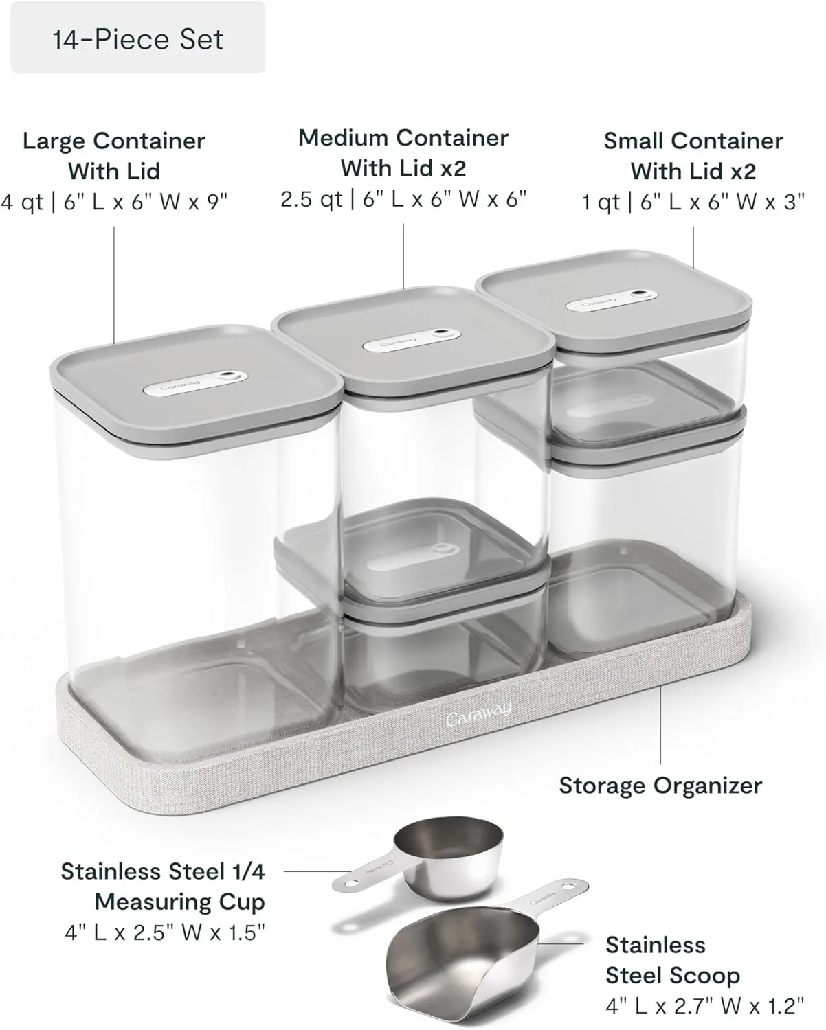 Home 13pc Glass Airtight Container Set Gray - Image 7