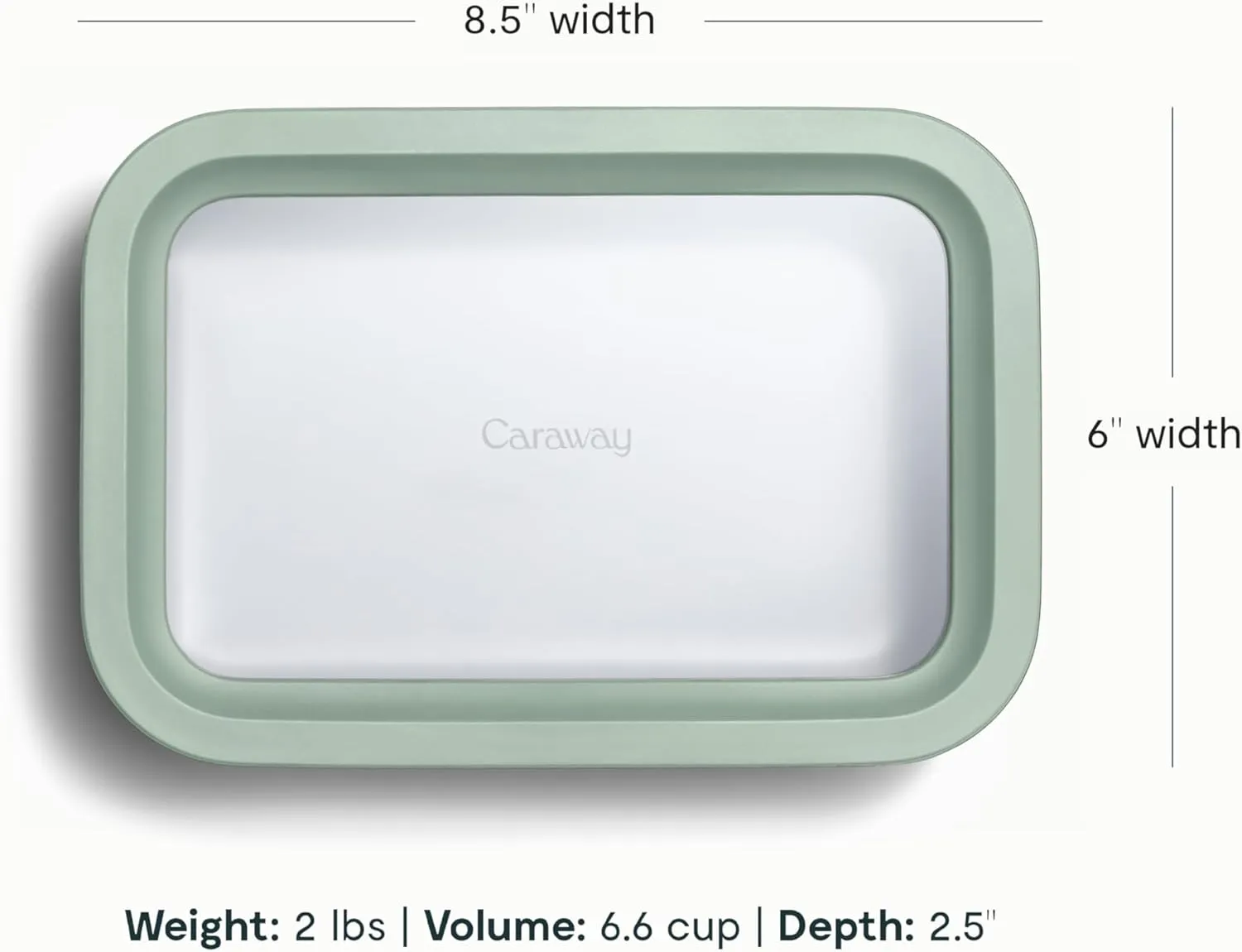 Medium Ceramic Coated Glass Food Storage Container - Mist - Image 5