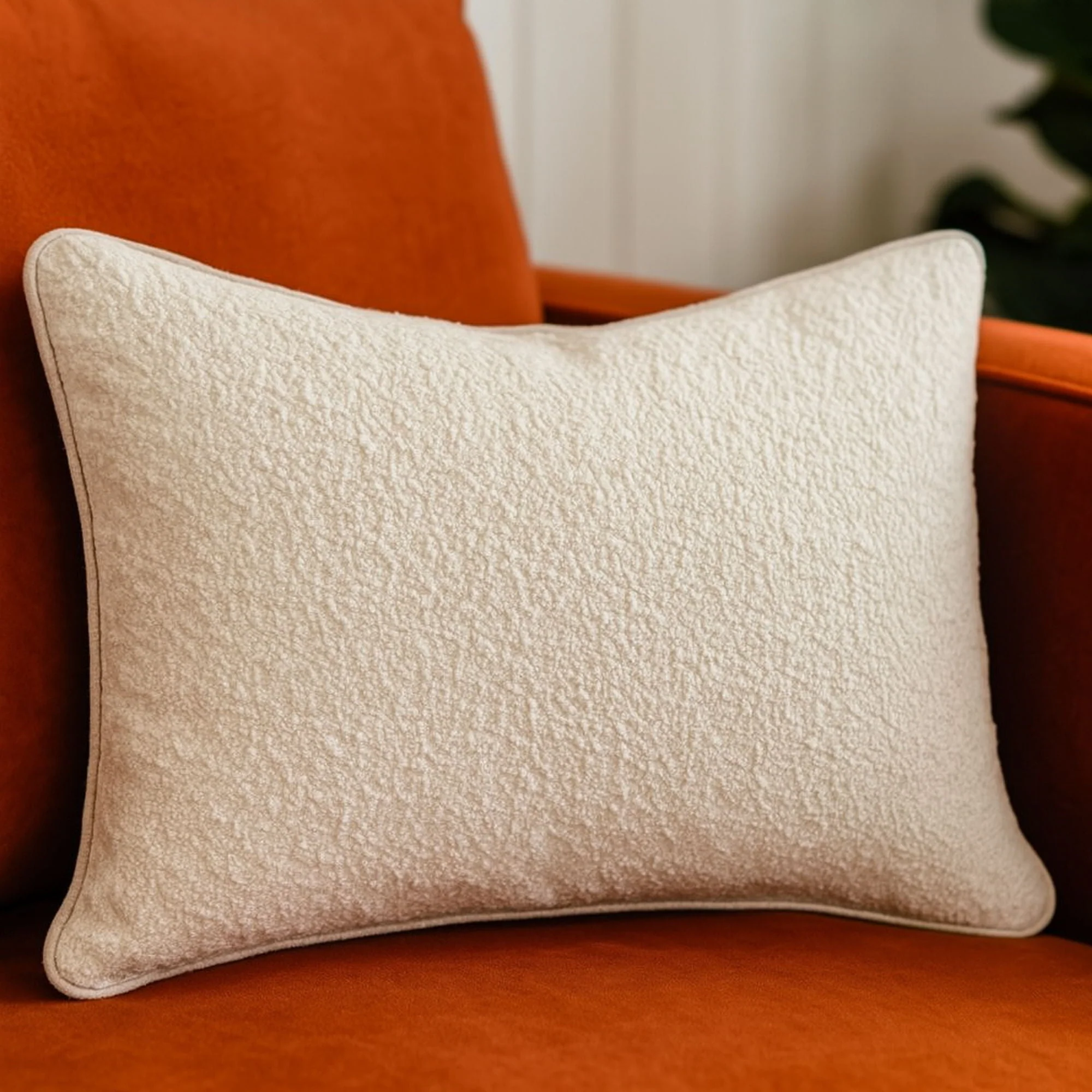 Homey Cozy - Textured Throw Pillow - Ivory - Image 4