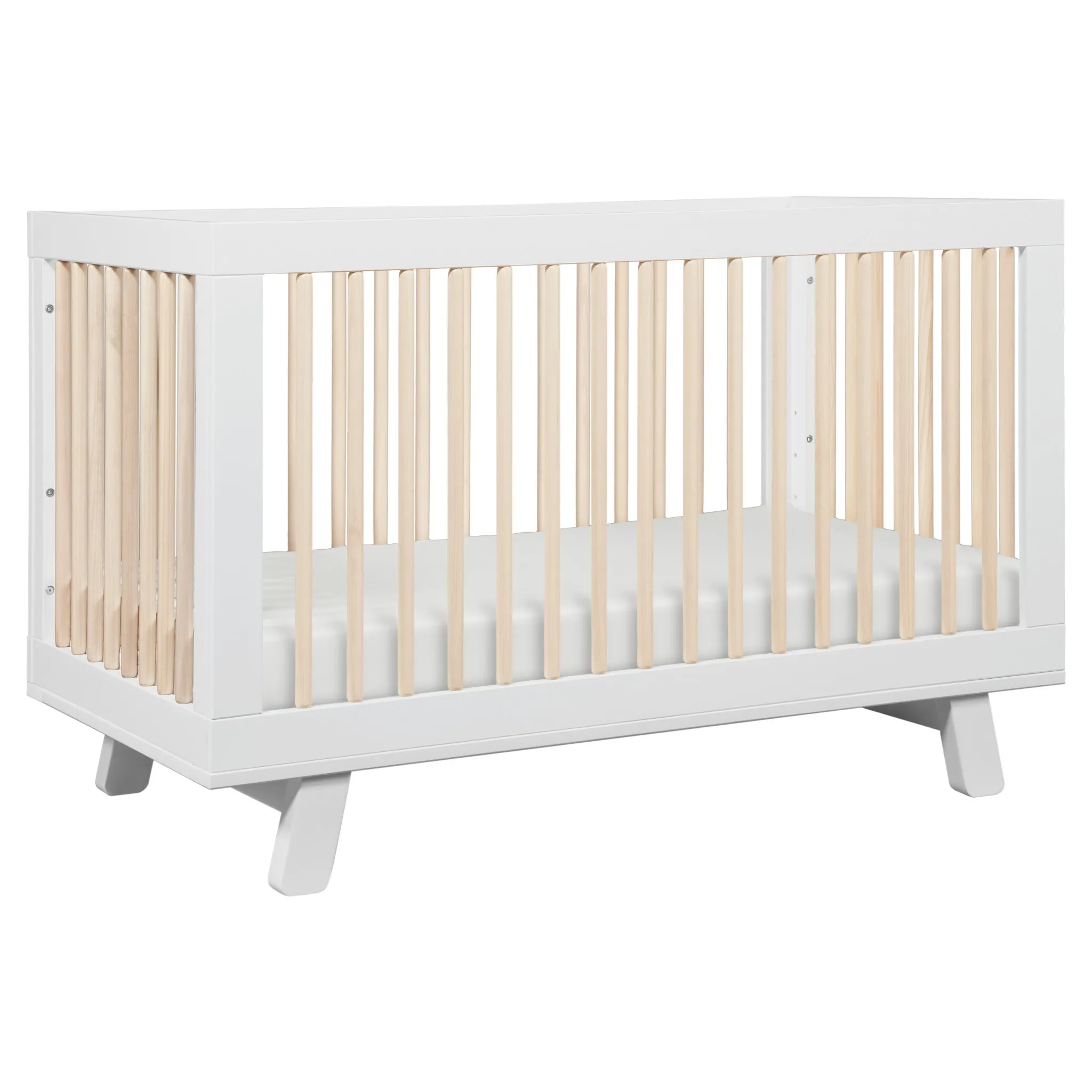 Hudson 3-in-1 Convertible Crib - White/Washed Natural