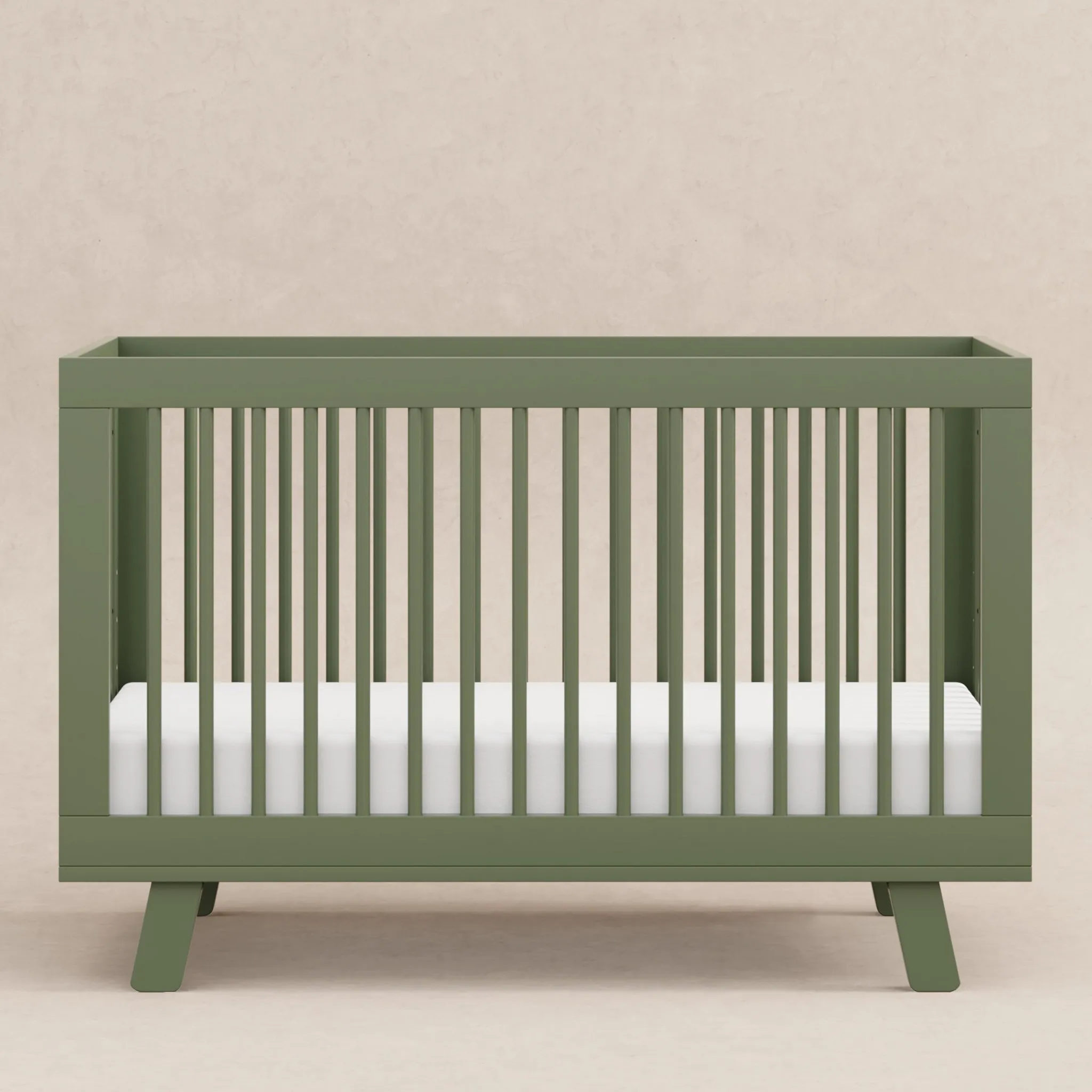 Hudson 3-in-1 Convertible Crib with Toddler Rail - Olive - Image 4
