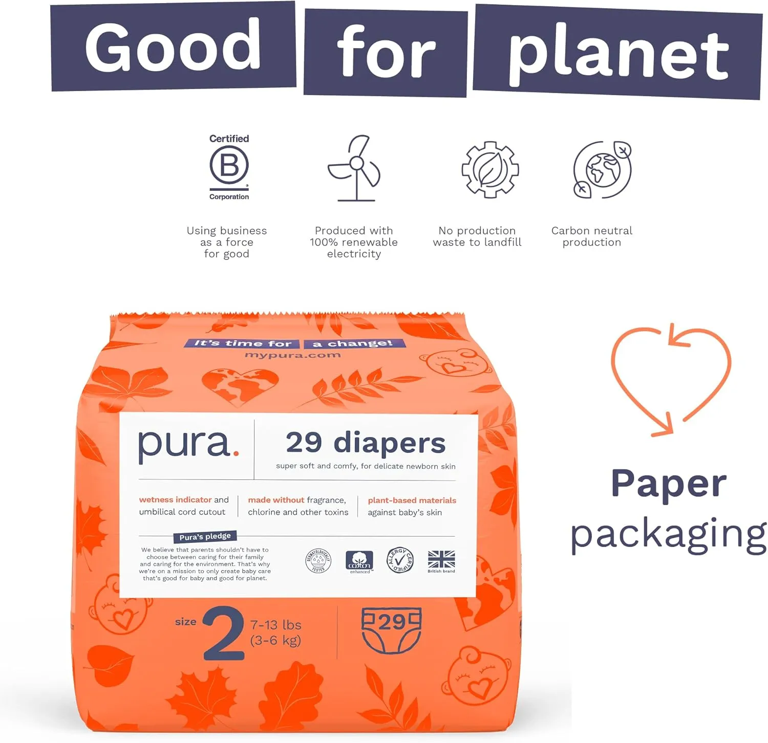 29ct Hypoallergenic Baby Diapers Size 2 (7-13 lbs) - White - Image 3