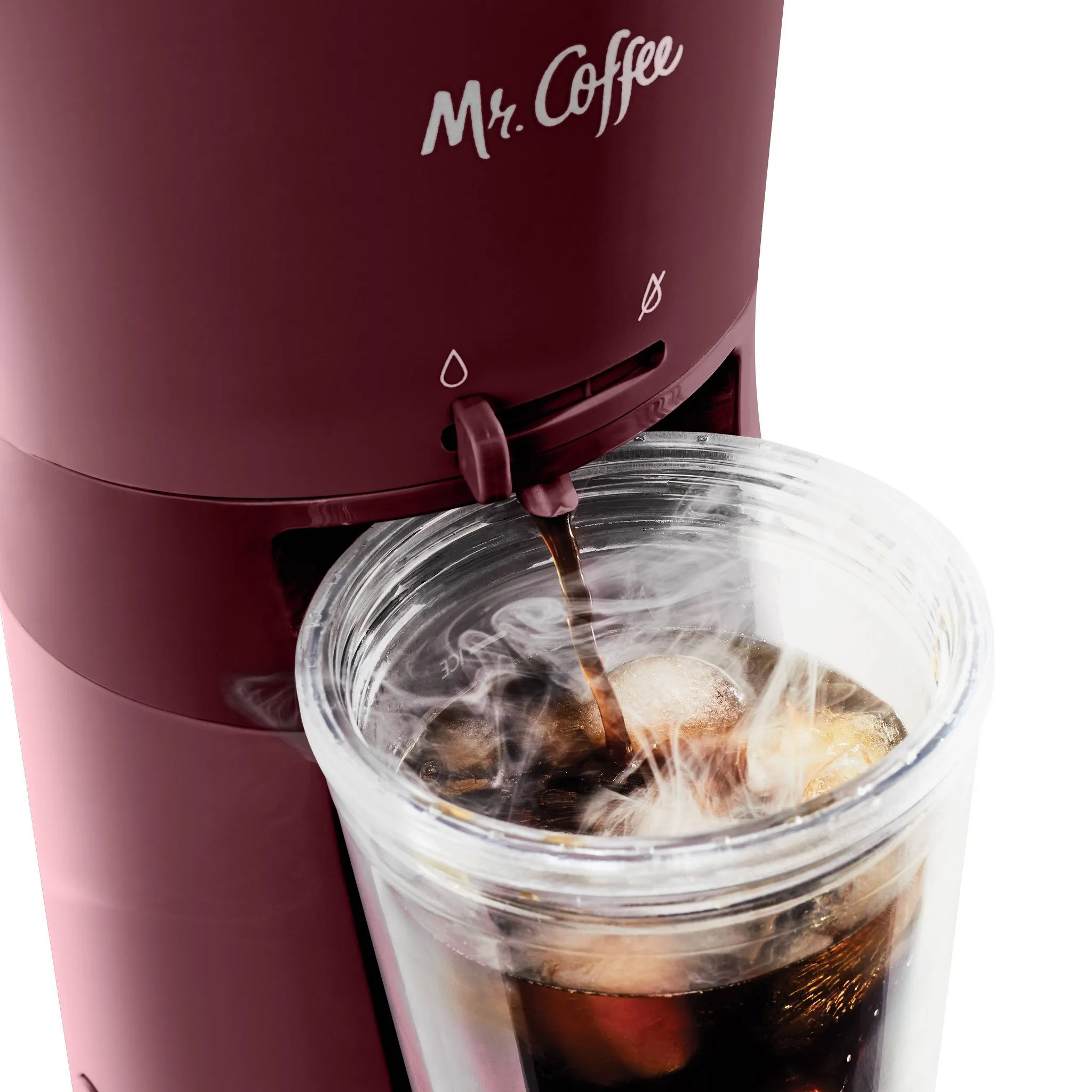 Iced Coffee Maker with Reusable Tumbler and Coffee Filter - Burgundy: Brews Iced Coffee, 22 oz Capacity - Image 2