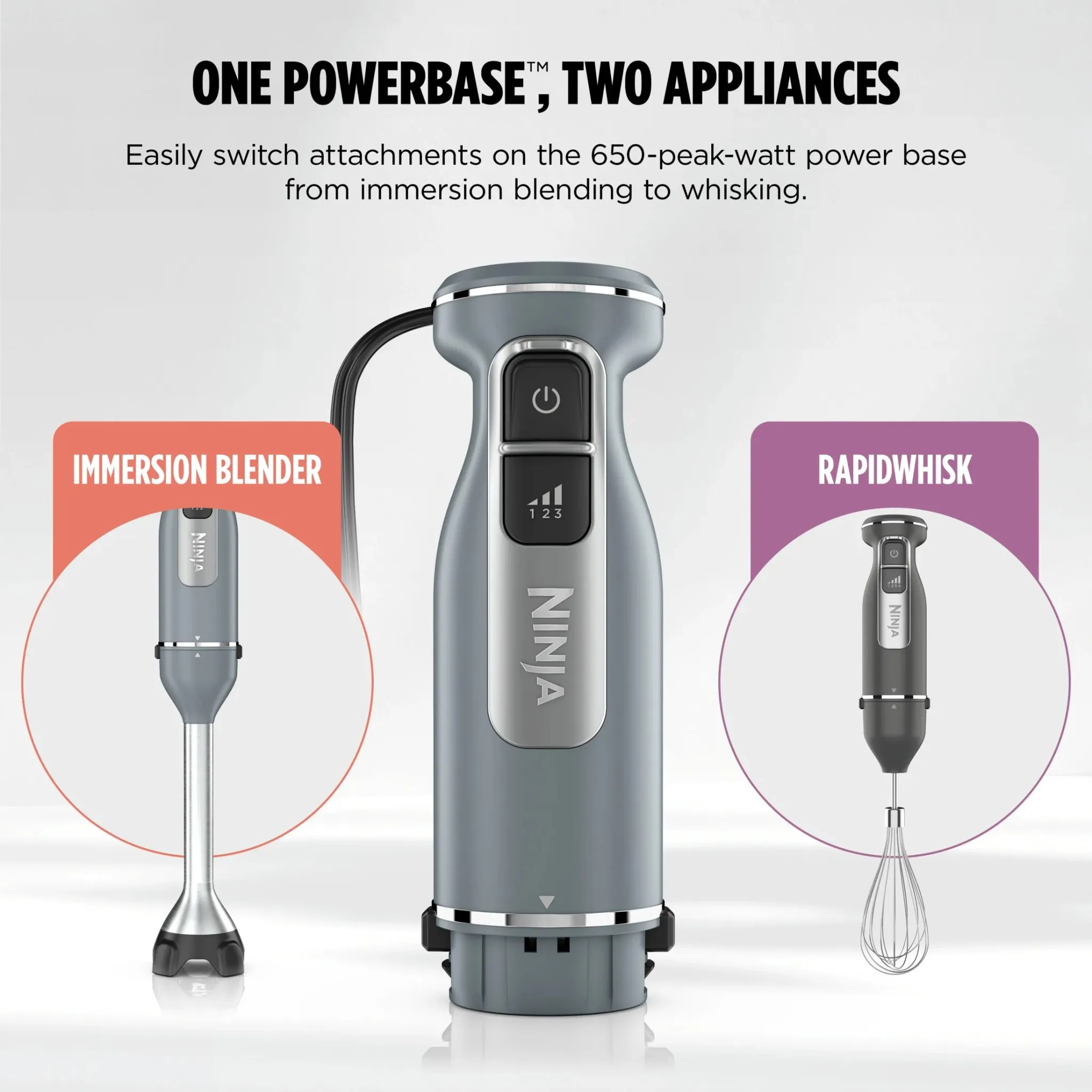 Immersion Blender and Whisk - Gray - Image 2