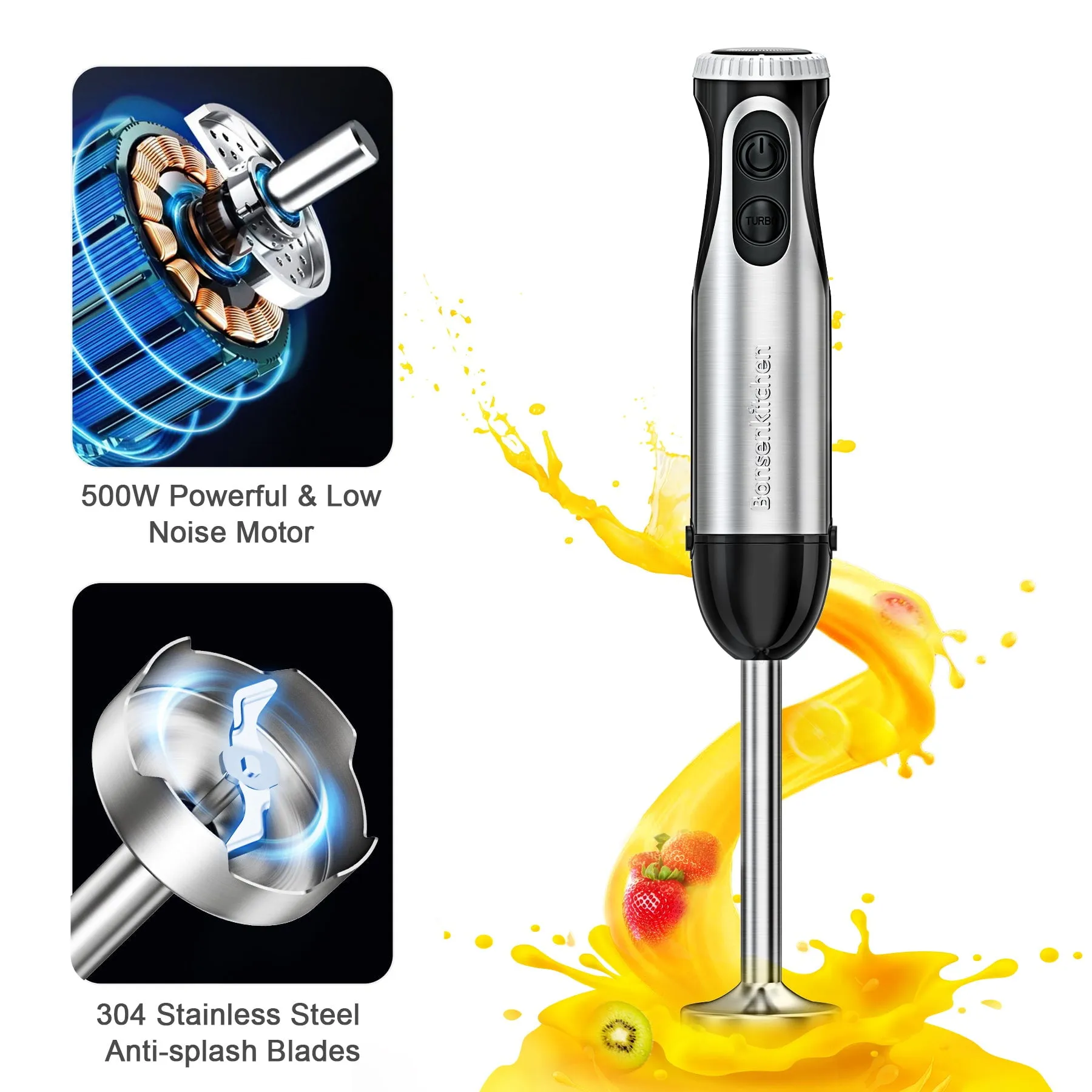 Immersion Hand Blender - Stainless Steel - Image 3