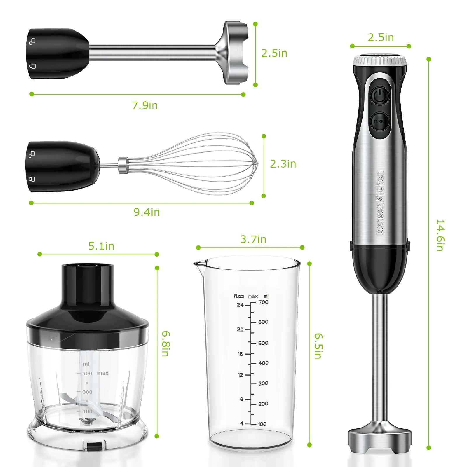 Immersion Hand Blender - Stainless Steel - Image 4