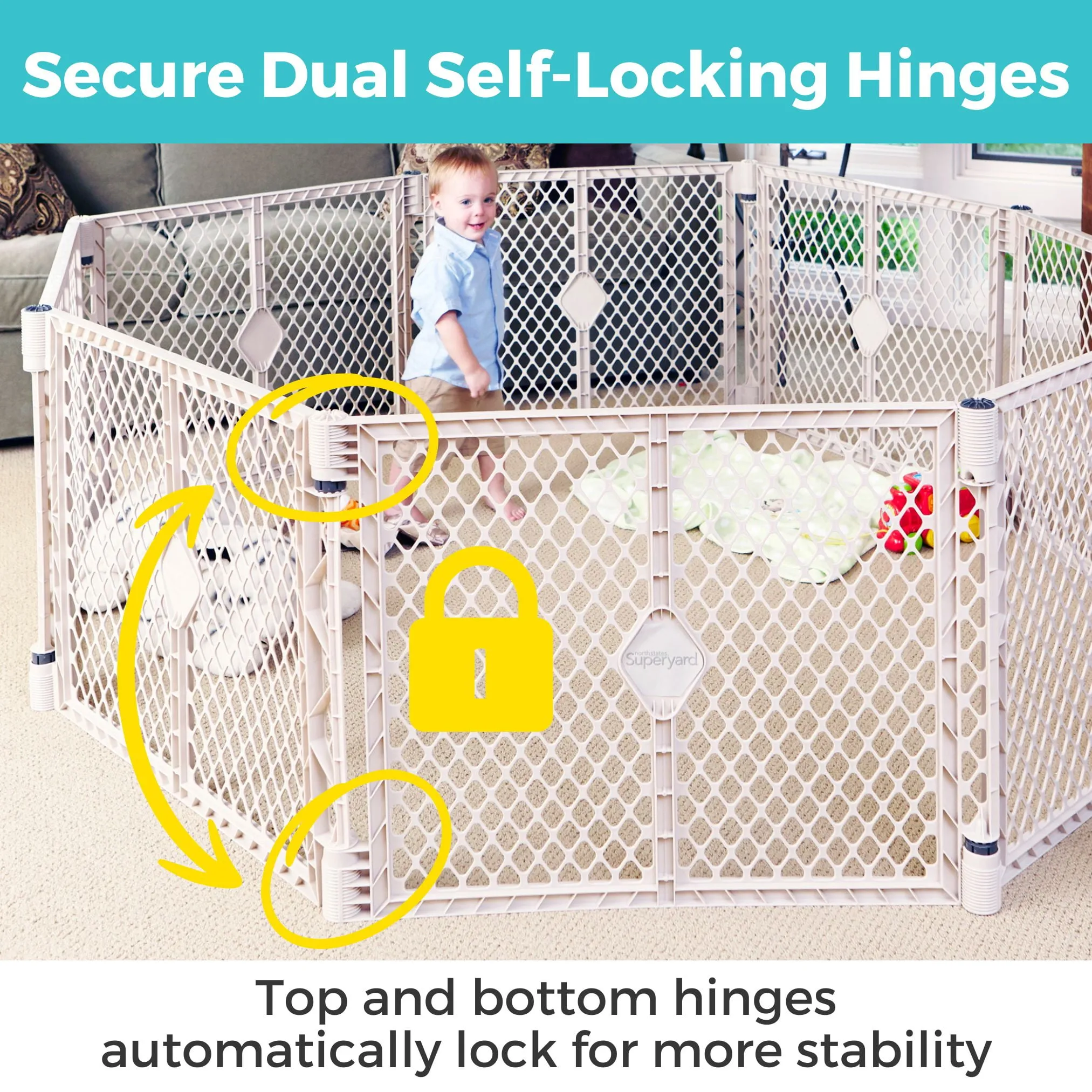 Indoor-Outdoor Baby Playpen Gate - Sand - Image 3