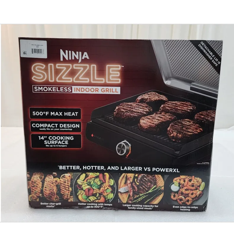 Sizzle 4-6 Serving Indoor Electric Grill W/ Nonstick Grill Plate Edge-to-Edge Heating GR100 - Image 3