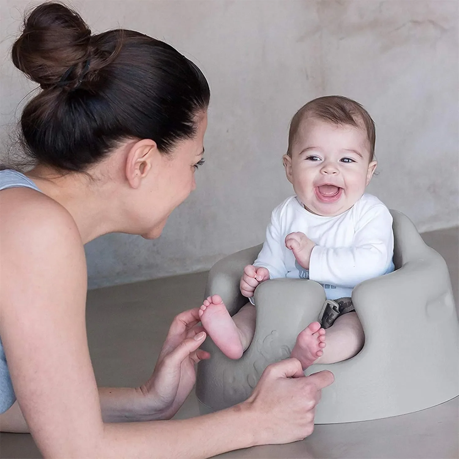 Infant Soft Foam Support Wide Floor Seat - Cool Grey - Image 4