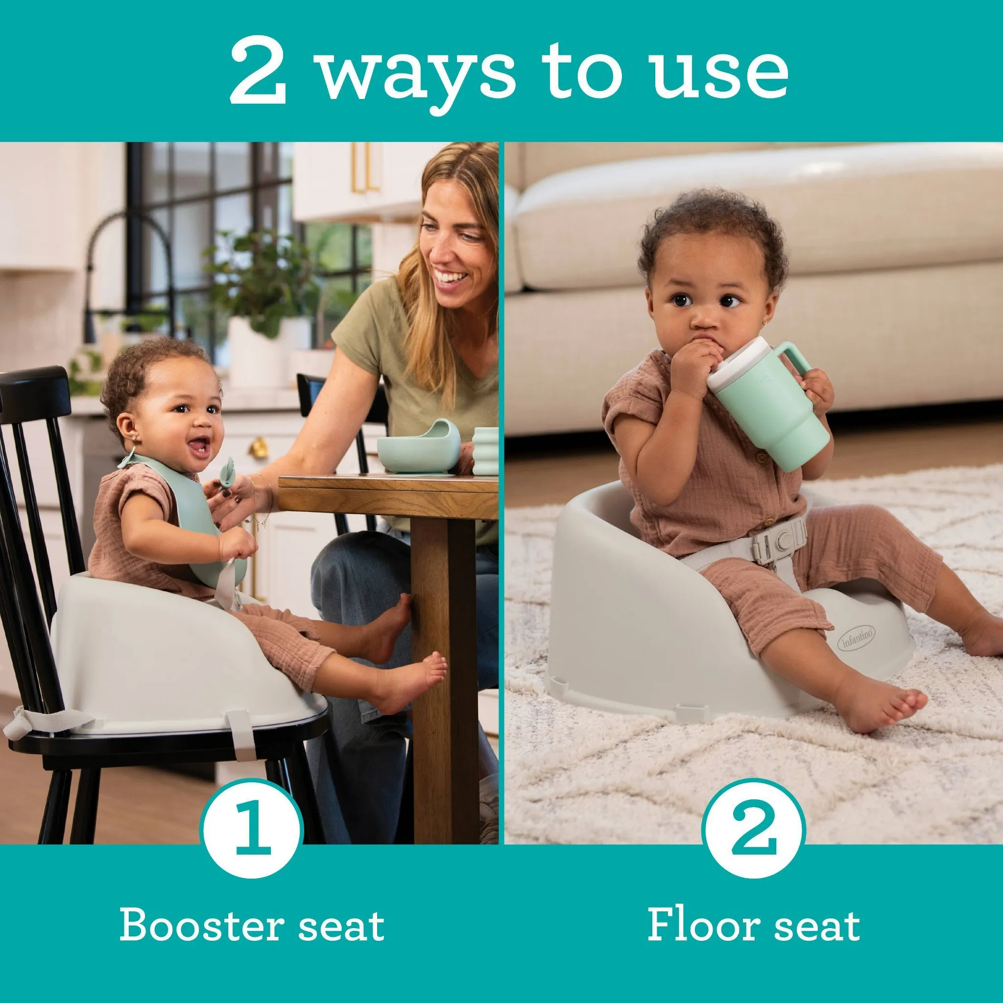 Infantino Simply Modern Booster Seat - Beige - Image 3