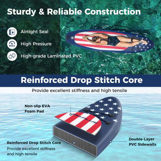 Inflatable Paddle Board With Removable Fin and Backpack-A - Image 5