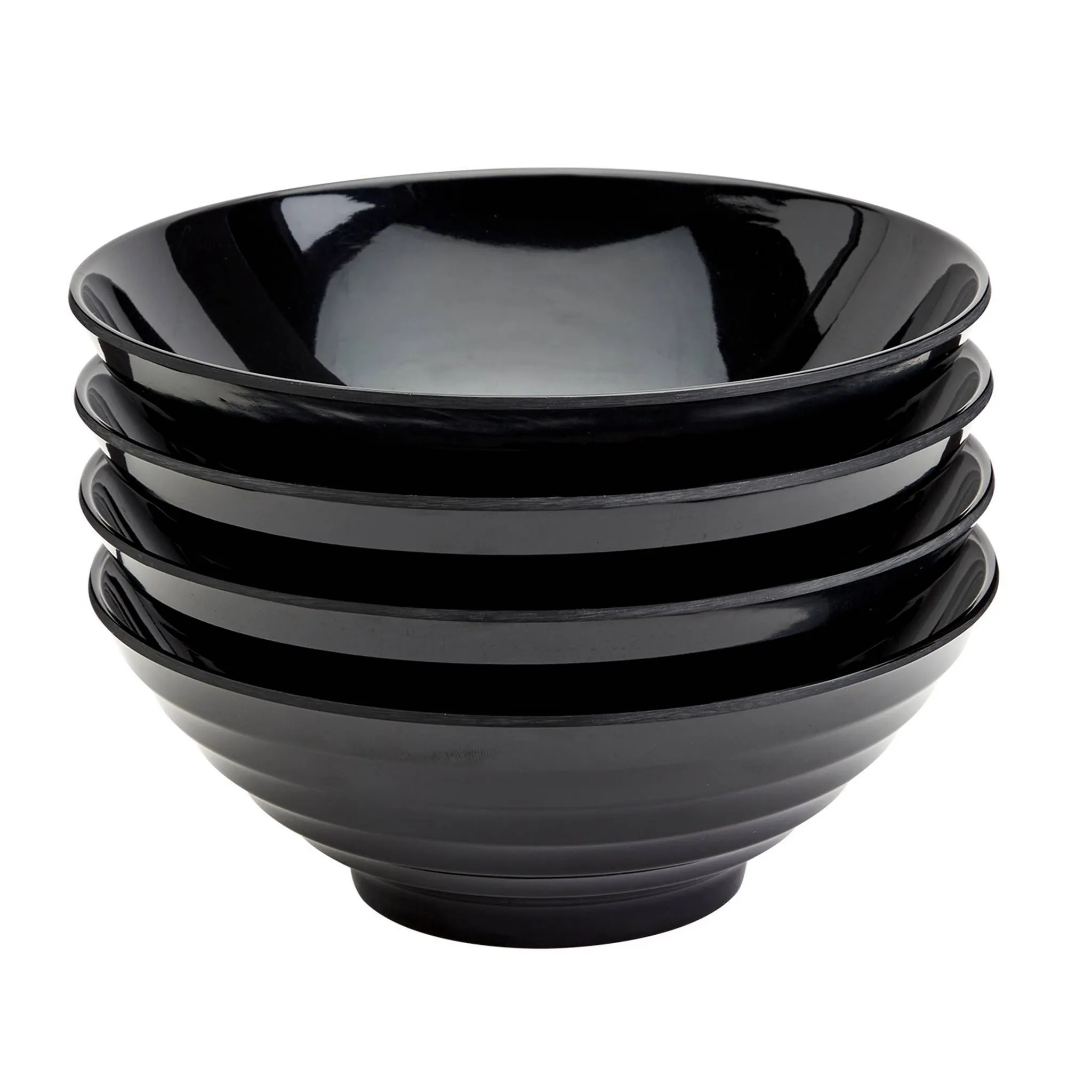 Infuse 4pc 8" Melamine Ramen Bowls Black
