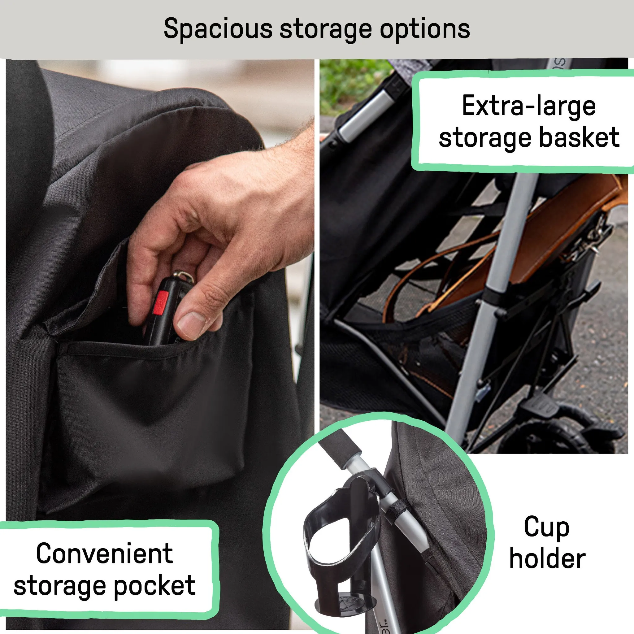 Ingenuity 3Dlite ST Convenience Stroller - Lightweight Black Travel Stroller - Image 4