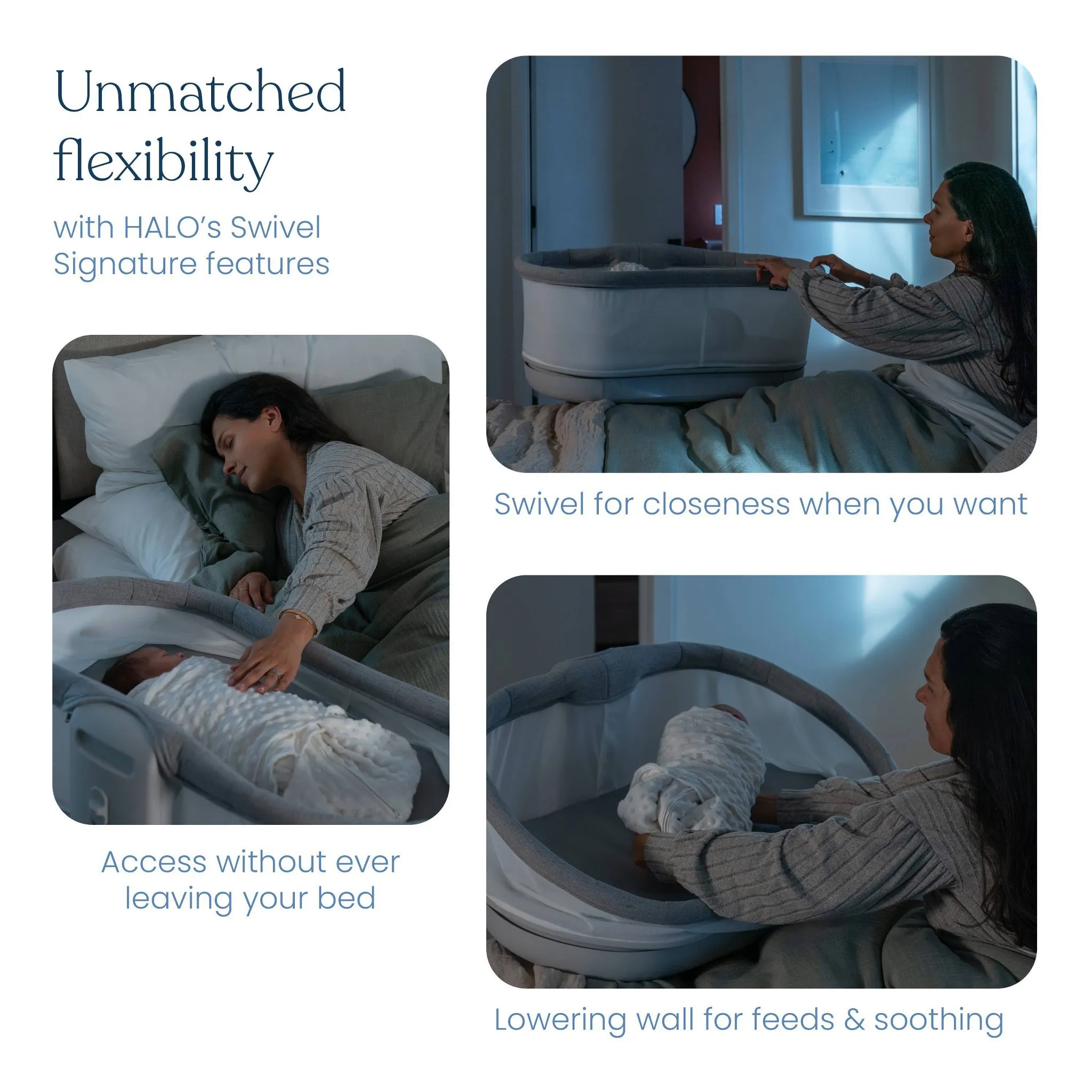 Innovations BassiNest Connected Swivel Sleeper 3.0 Smart Baby Bassinet - Gray - Image 5