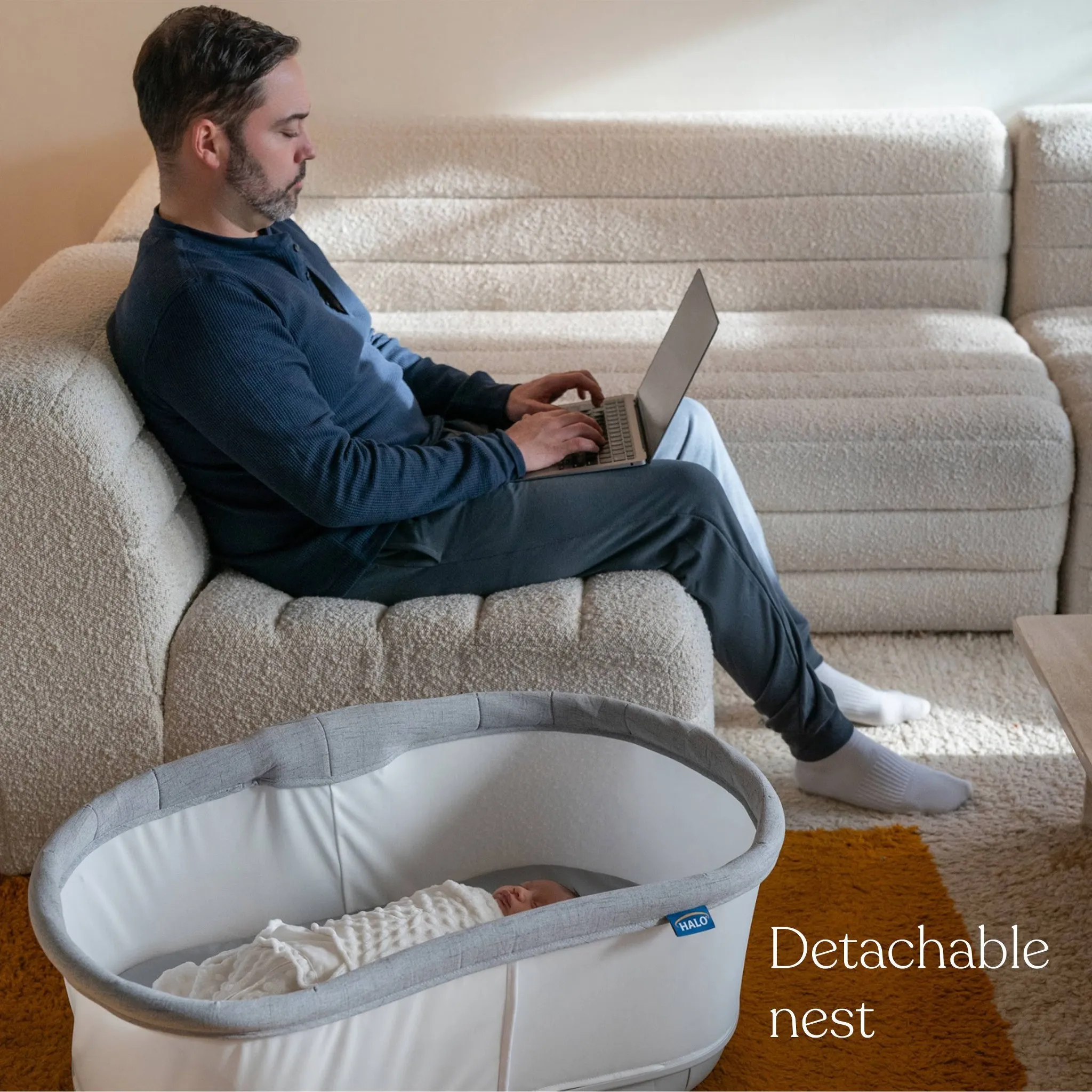 Innovations BassiNest Connected Swivel Sleeper 3.0 Smart Baby Bassinet - Gray - Image 6