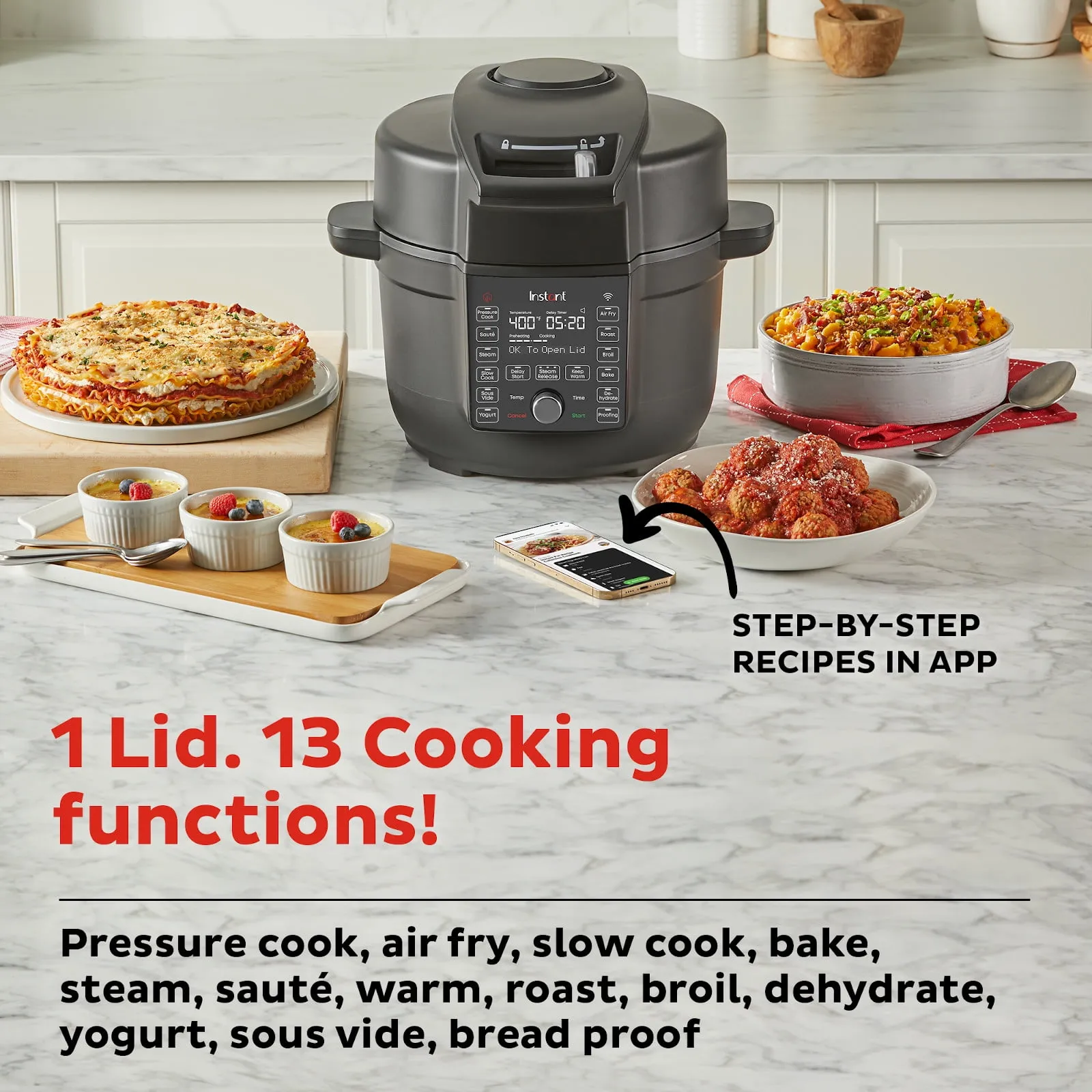 Instant Pot 6.5 Quart Duo Crisp Ultimate Lid with Wifi, 13-in-1 Air Fryer and Pressure Cooker Combo - Image 5