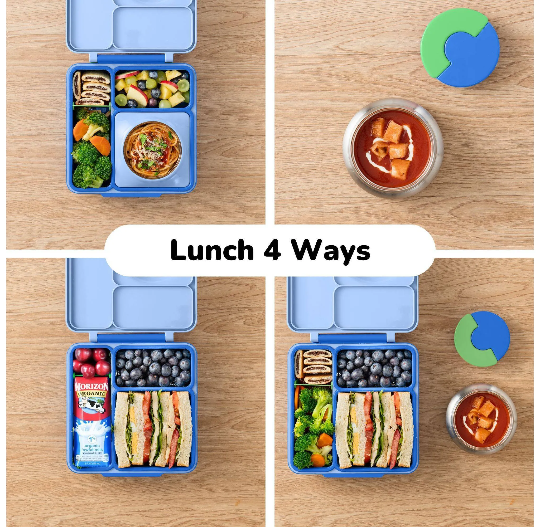 Insulated Bento Lunch Box with Leakproof Thermos - Blue - Image 5