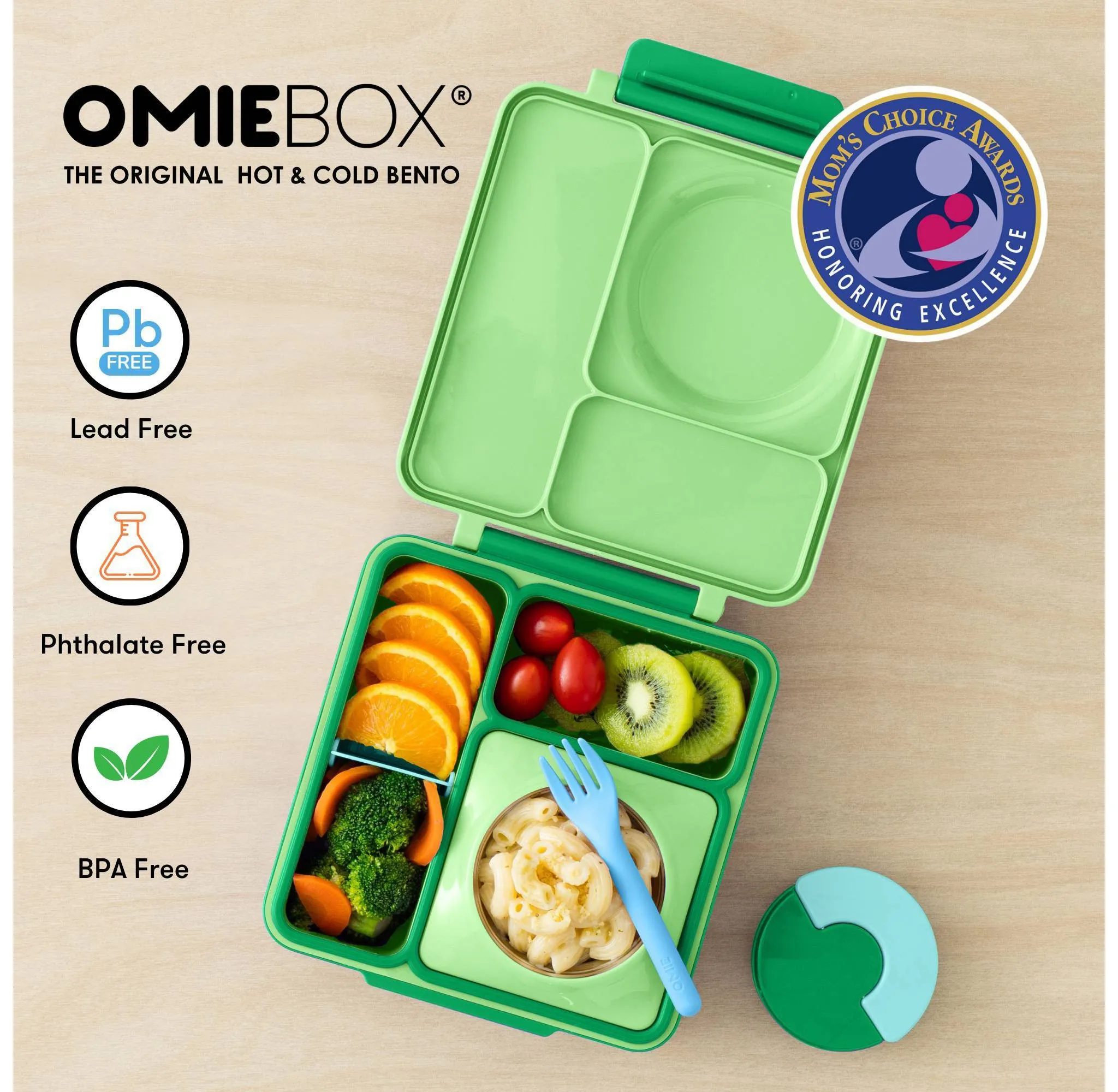 Insulated Bento Lunch Box with Leakproof Thermos Food Jar - Green Apple - Image 3