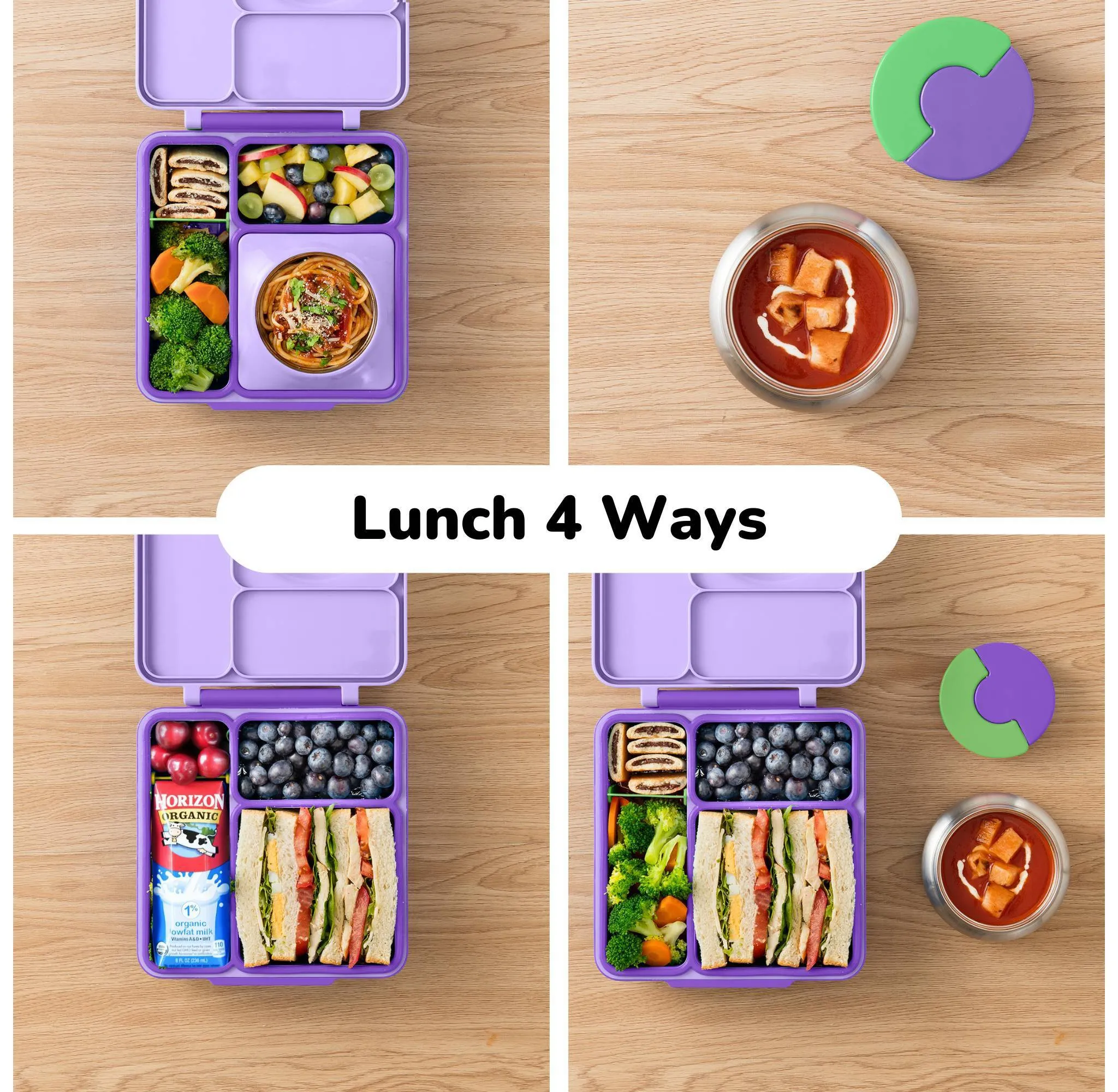 Insulated Bento Lunch Box with Leakproof Thermos - Lilac Purple - Image 5