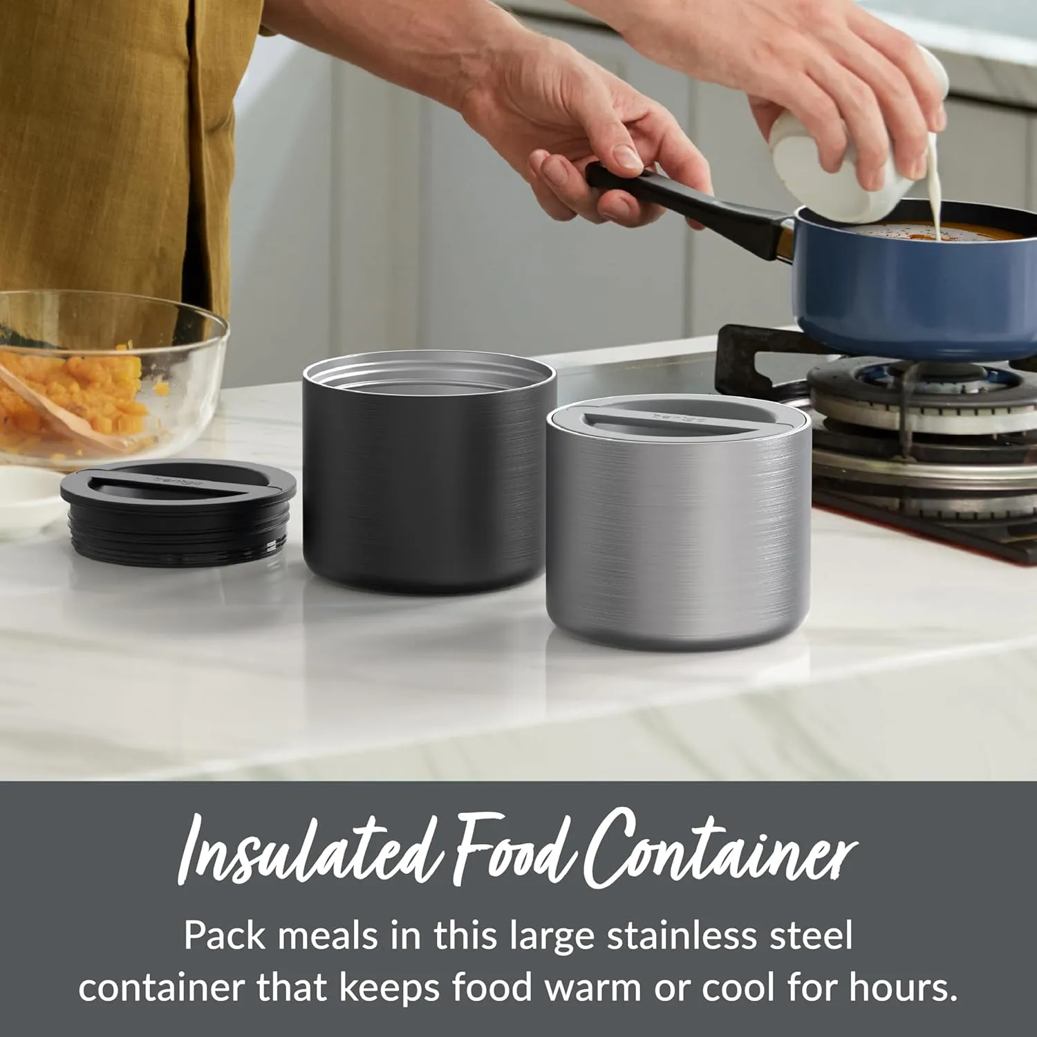 Insulated Food Container - Carbon Black - Image 5