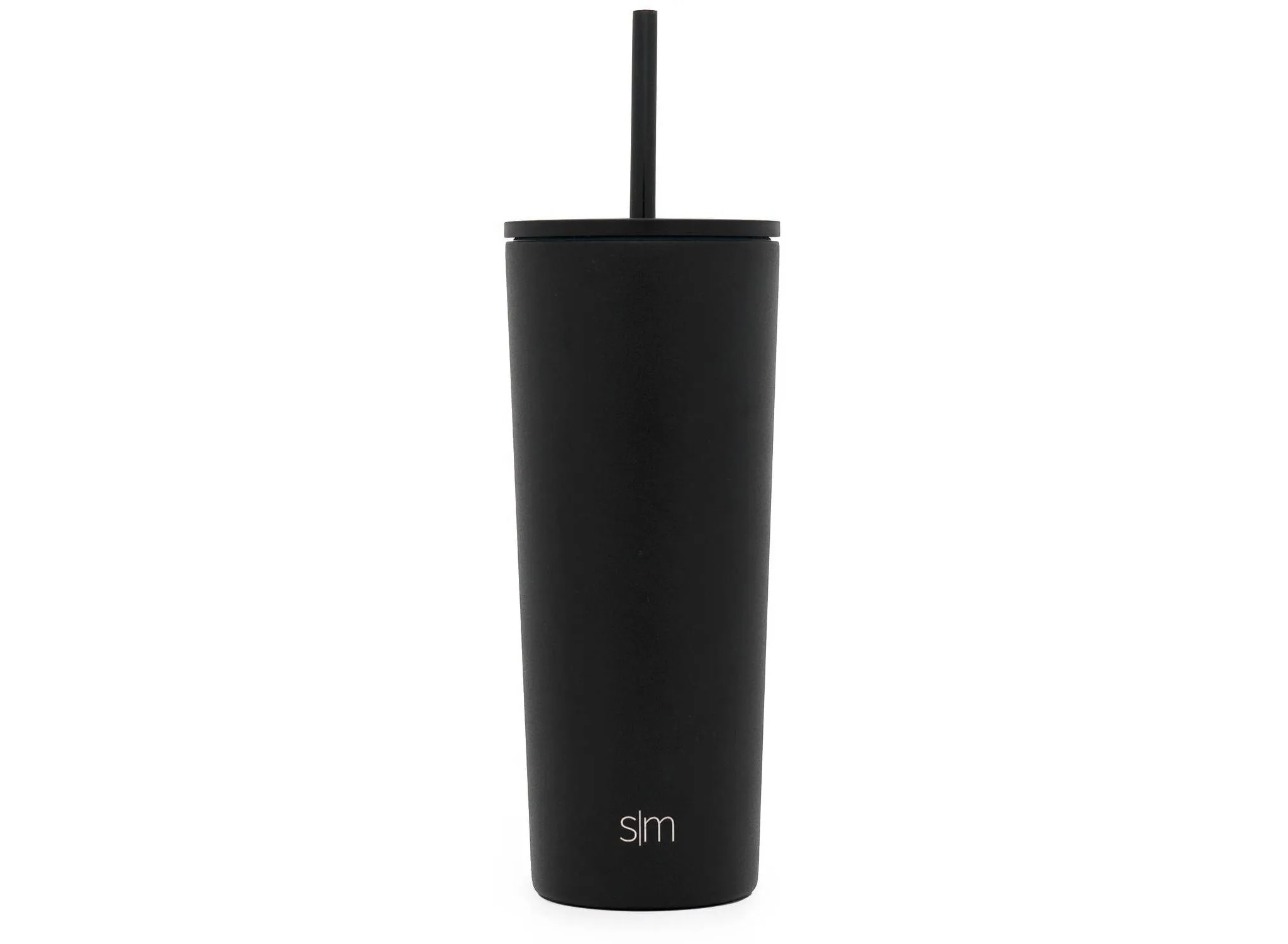 Insulated Stainless Steel Classic Tumbler with Straw - Black