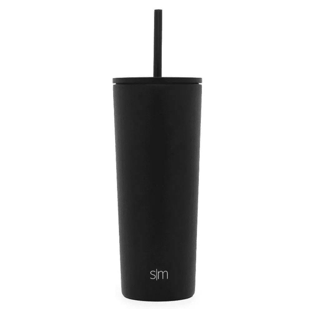 Insulated Stainless Steel Classic Tumbler with Straw - Black - Image 5