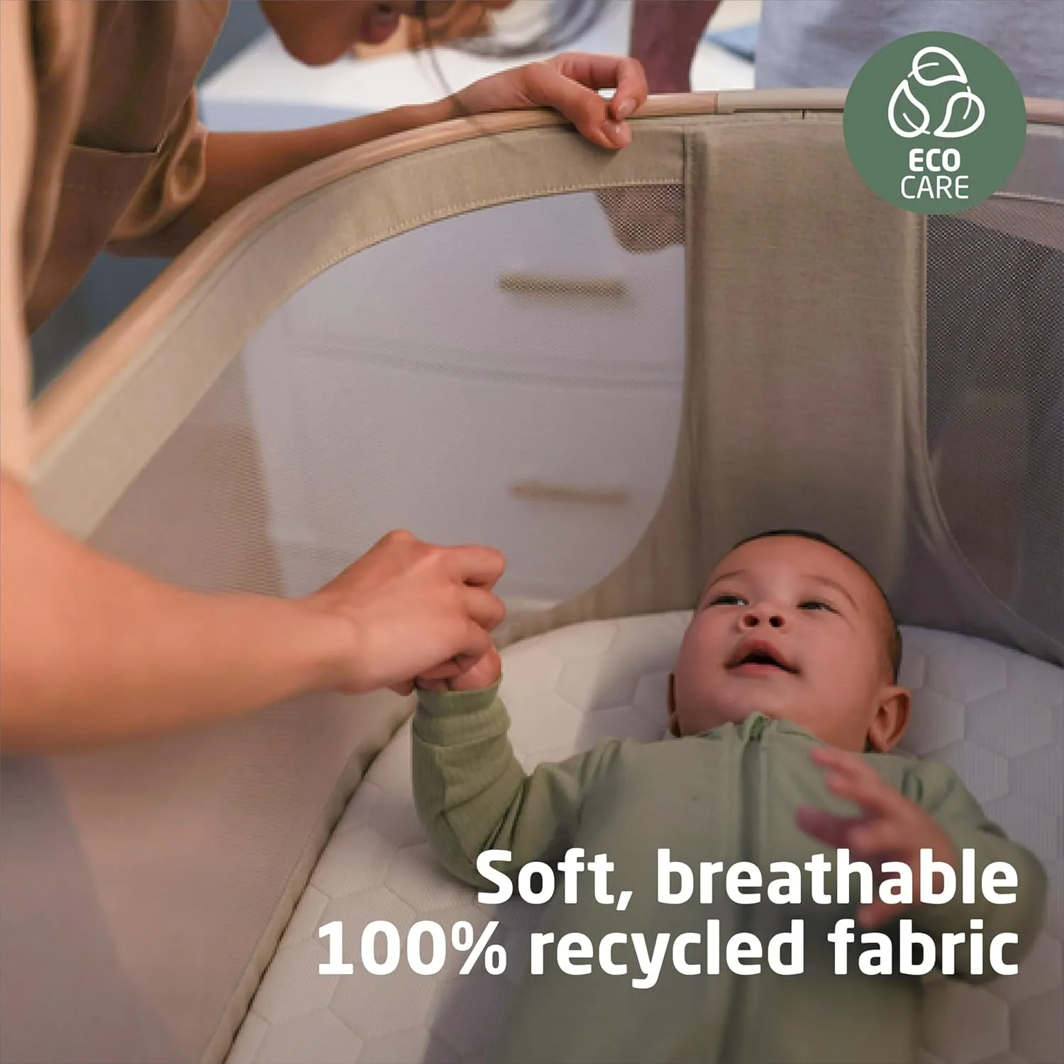 Iora Baby Bassinet & Bedside Sleeper - Classic Green - Image 2