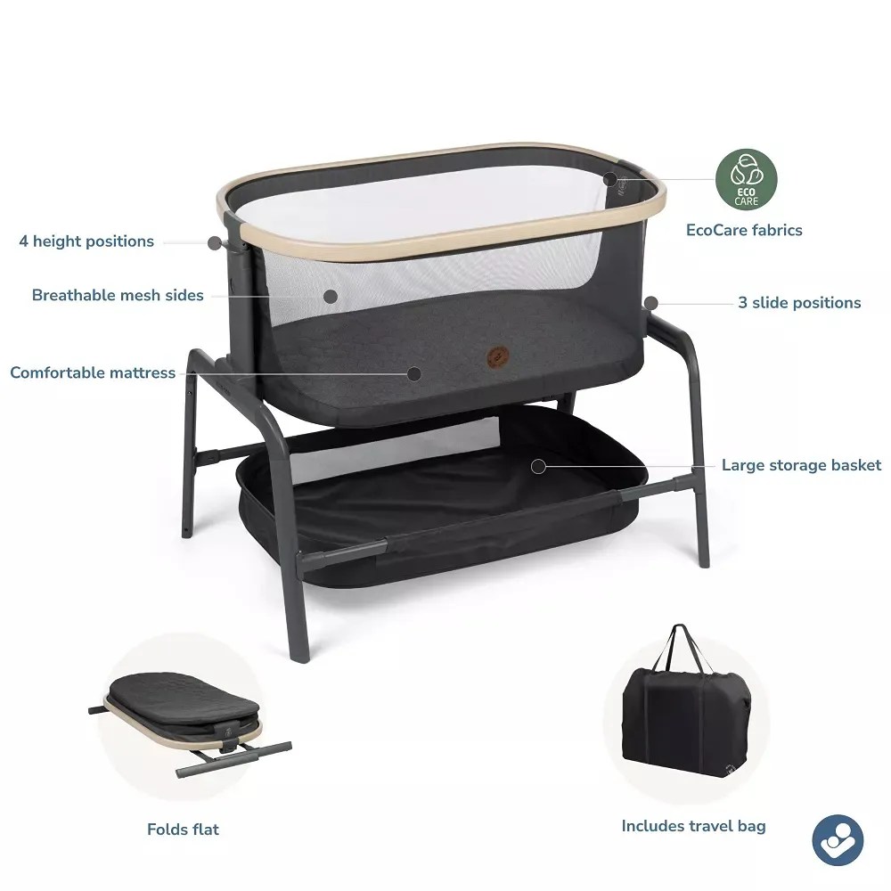 Iora Bedside Bassinet - Stylish Graphite - Image 2