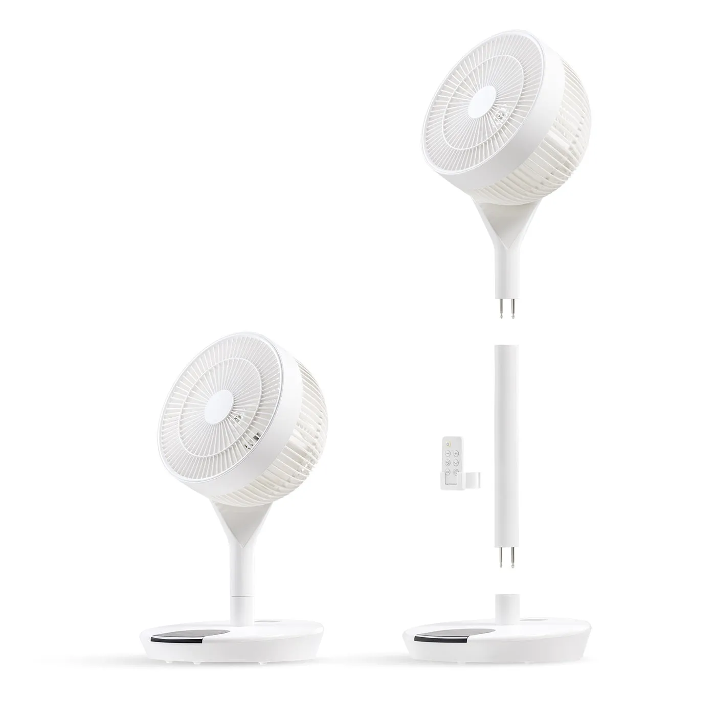IRIS USA Woozoo Pedestal Fan with Remote - White/Grey