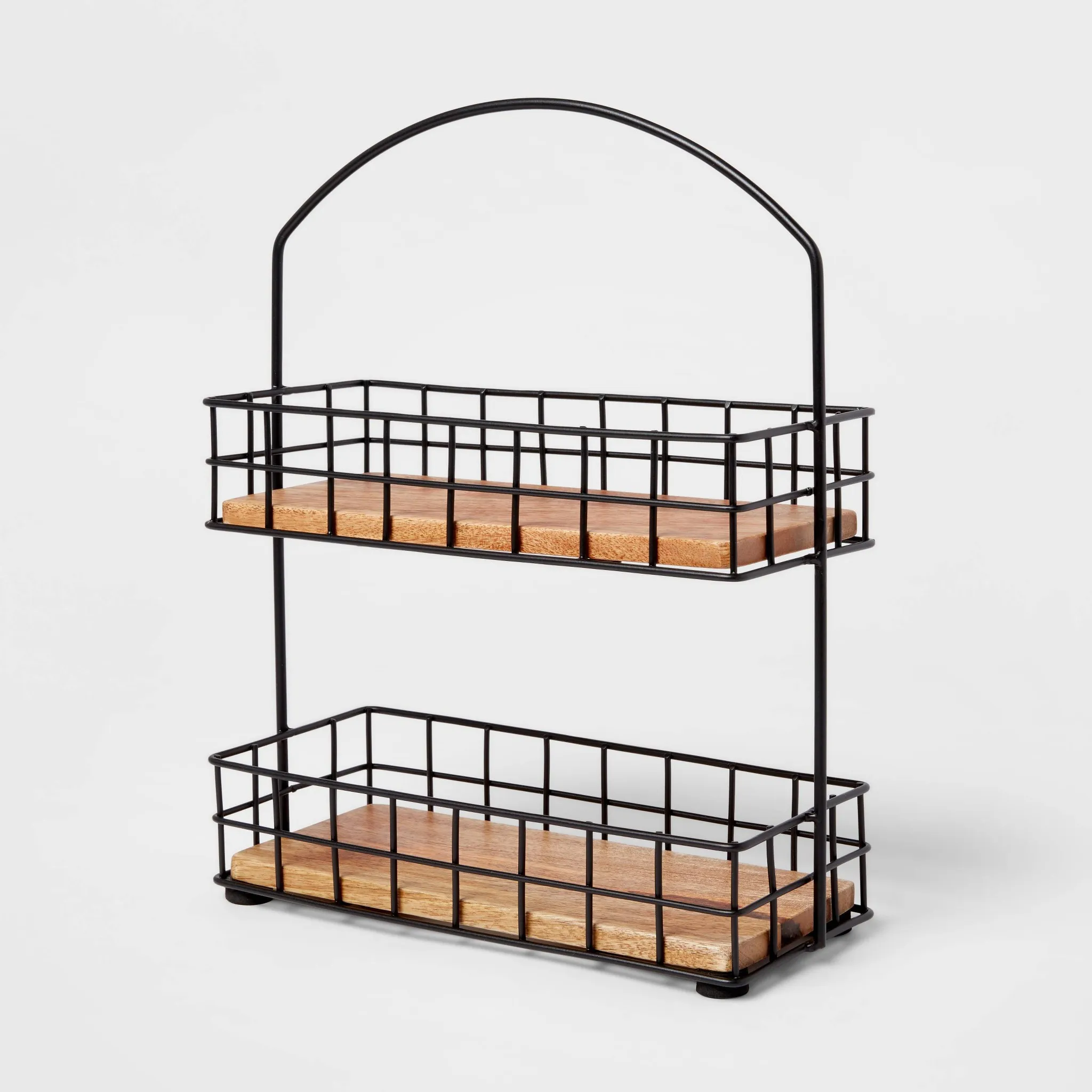 Iron and Mangowood 2-Tier Wire Spice Rack Black - Image 3