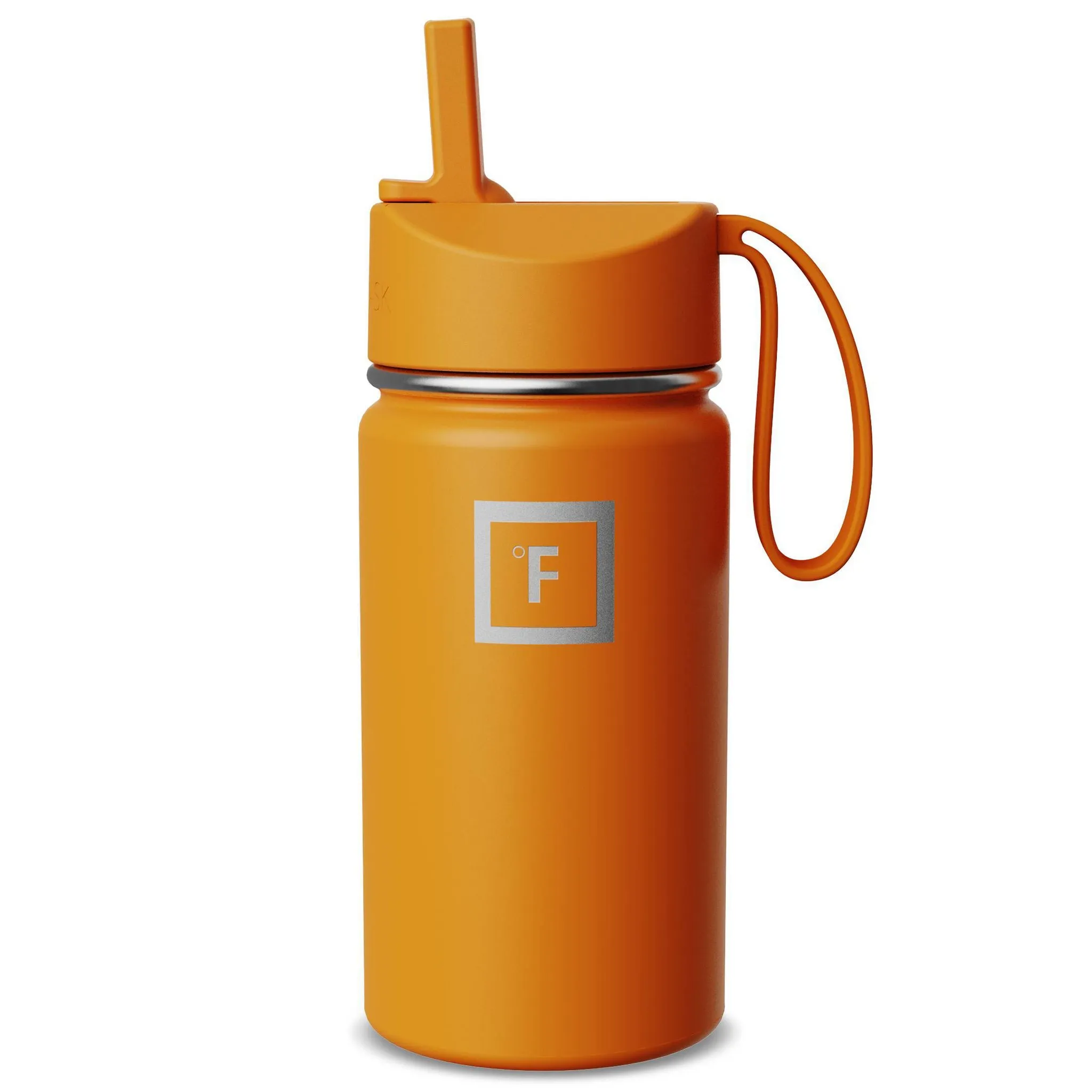 IRON FLASK 14oz Stainless Steel Water Bottle with Plastic Lid Apricot Orange: Insulated Kids & Toddler Drinkware - Image 4