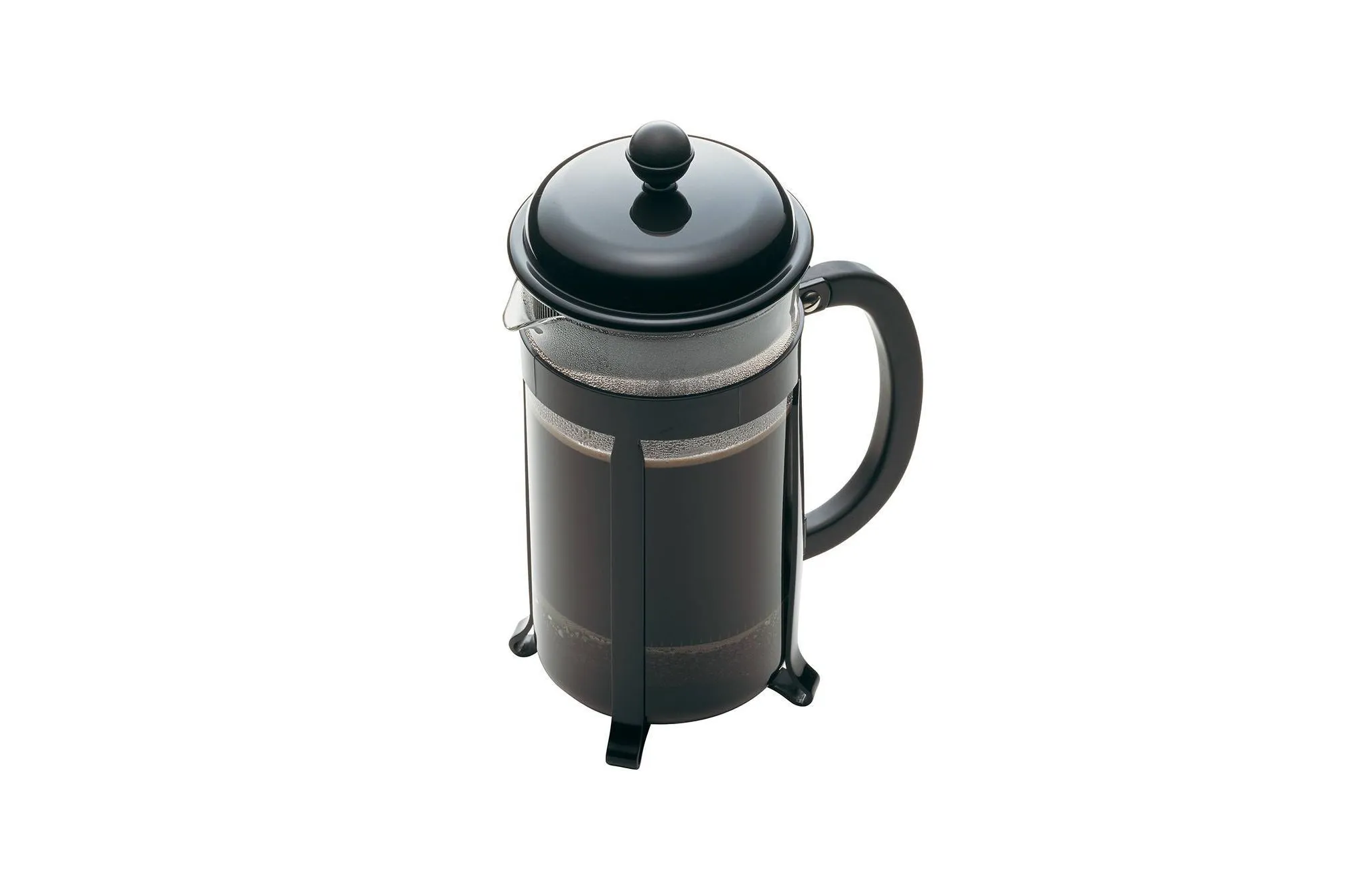 Java Coffee Press 4-Piece Set - Black French Press Coffee Maker with Battery-Powered Frother & Scoop, 8 Cup Capacity - Image 3