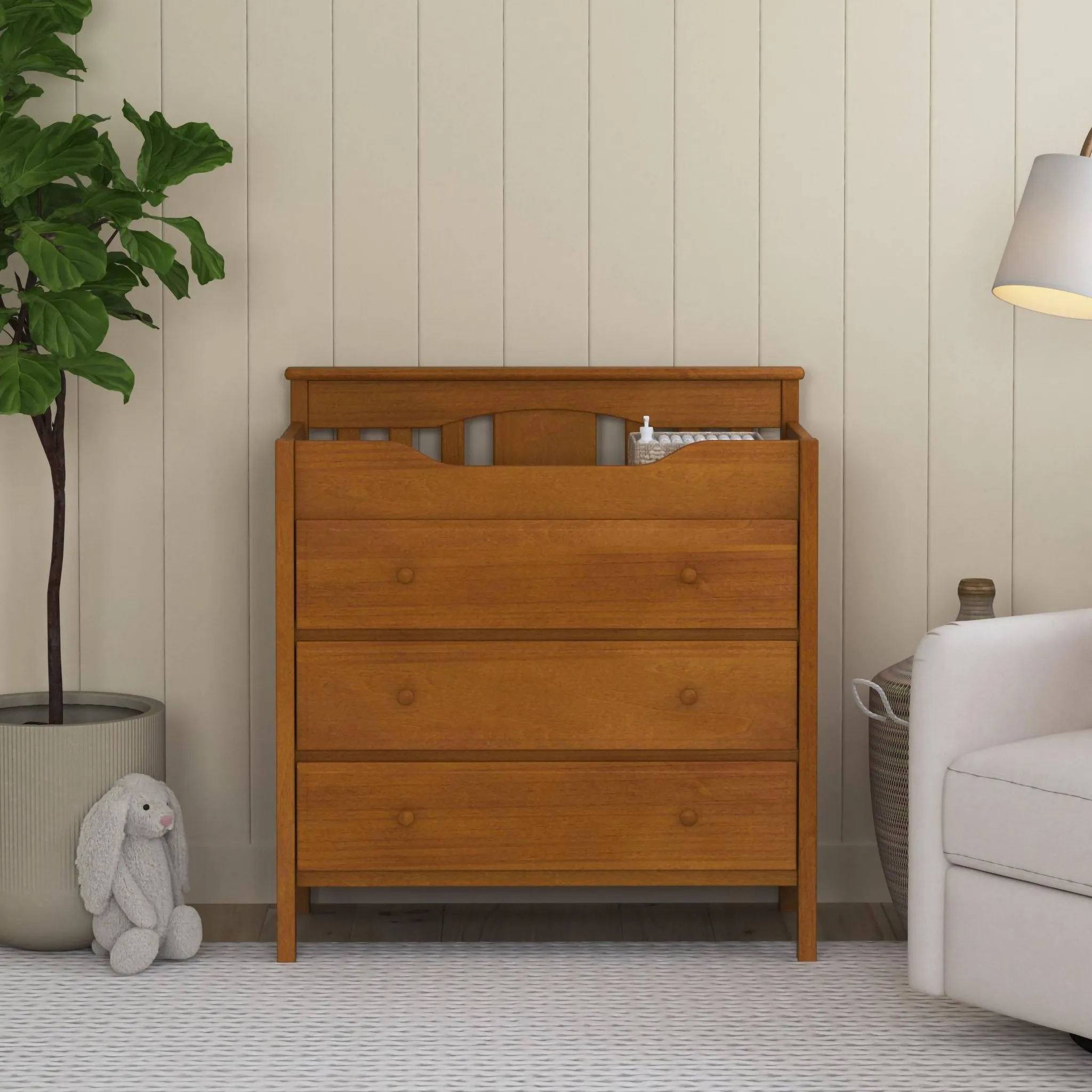 Jayden 3-Drawer Changer Dresser - Chestnut - Image 5