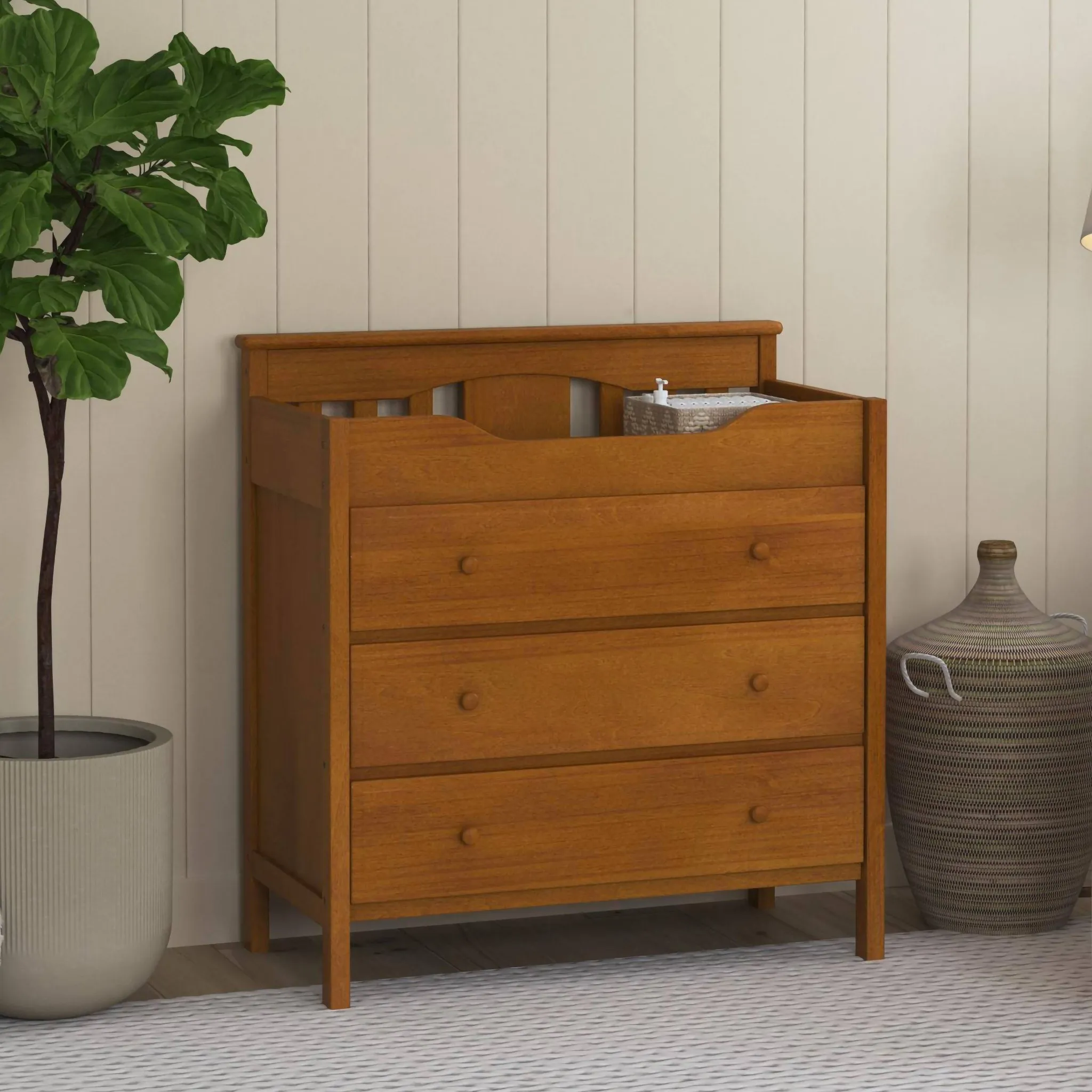 Jayden 3-Drawer Changer Dresser - Chestnut - Image 6