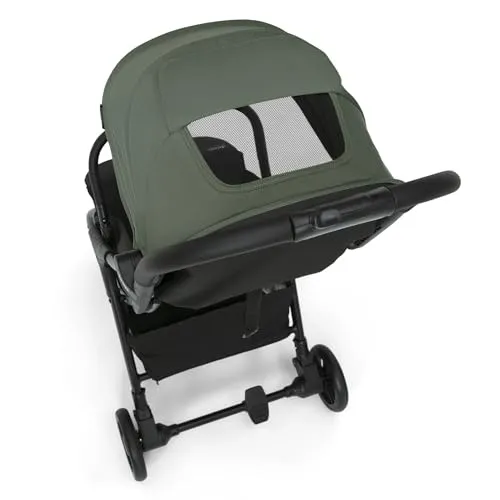 Jeep Altitude Compact Travel Stroller by Delta Children Greenguard Gold, Easy One Hand Fold, Lightweight, Extendable Canopy with Peek-a-Boo Window, Reclining Seat, 4 Wheel Suspension, Olive Green - Image 2