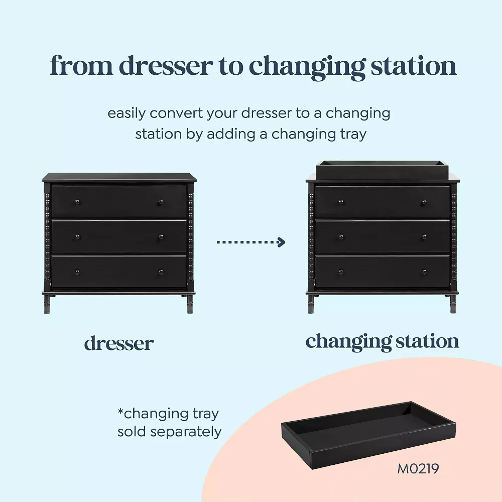 Jenny Lind Spindle 3-Drawer Dresser - Ebony - Image 4