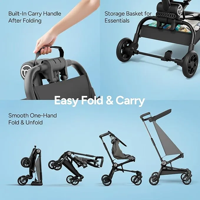 Jeto lightweight travel stroller - Grey - Image 3