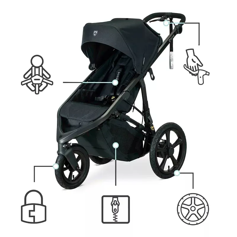 Jogging Stroller with Dual Suspension and Air-Filled Tires - Nightfall - Image 2